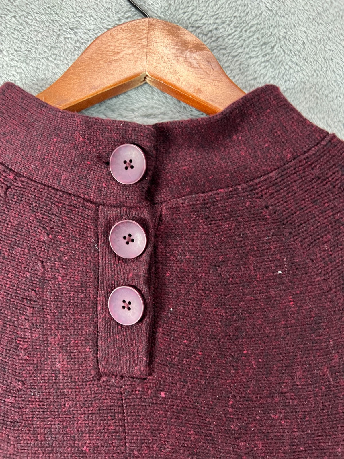 NWT Spring + Mercer Womens Medium Red Wool Blend Tops Mock Neck Half Sleeve