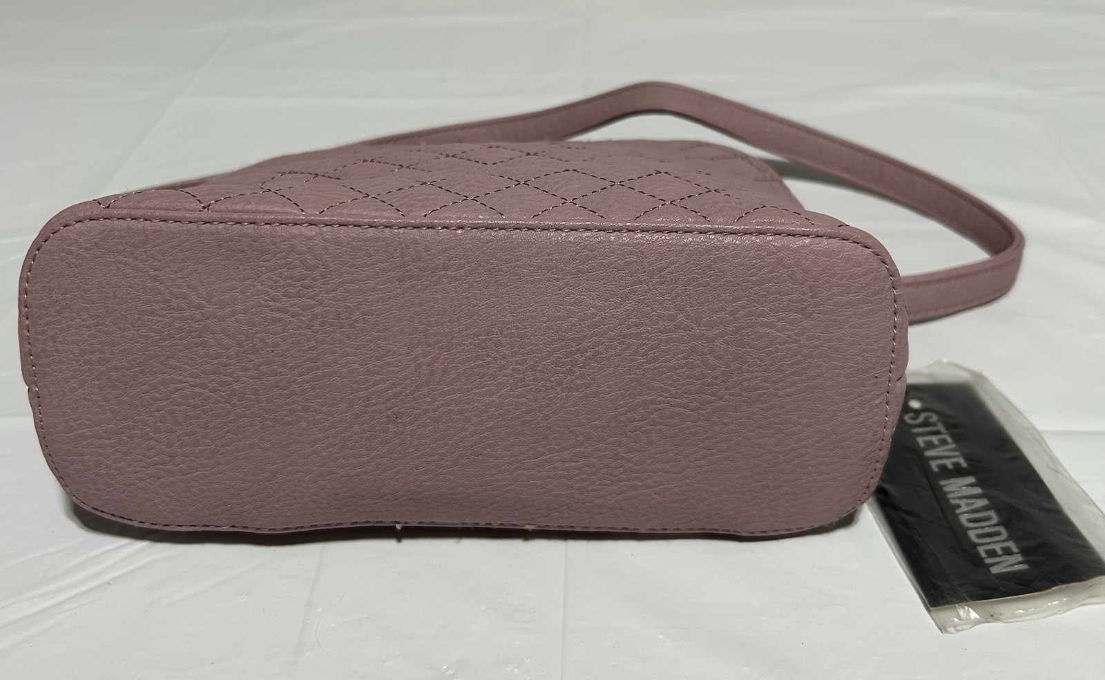 NEW Steve Madden Chained Crossbody Pink Purse Quilted Faux Leather