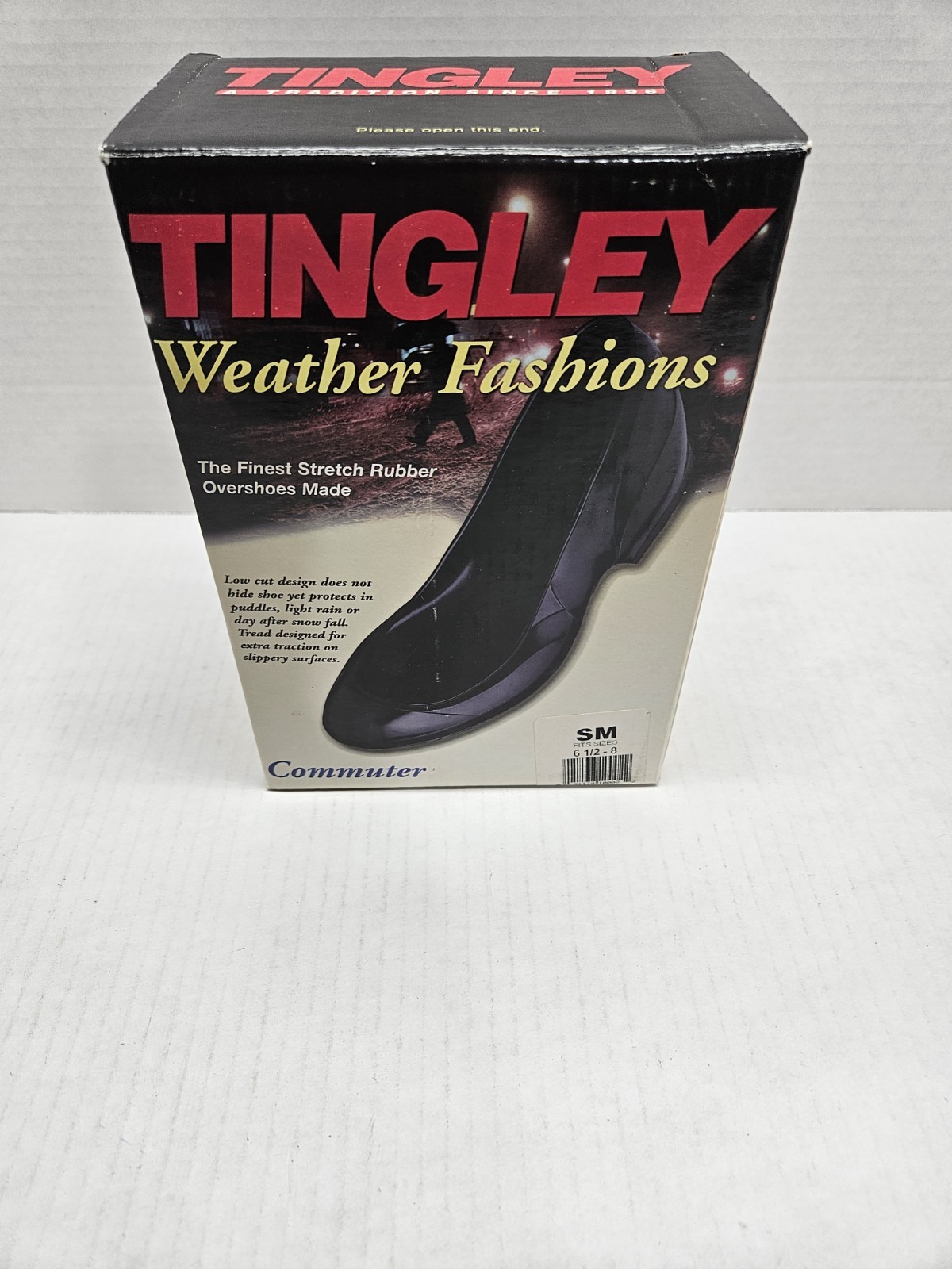 Tingley Weather Fashions Rubber Overshoes Commuter 1000 Small 6.5-8 Black