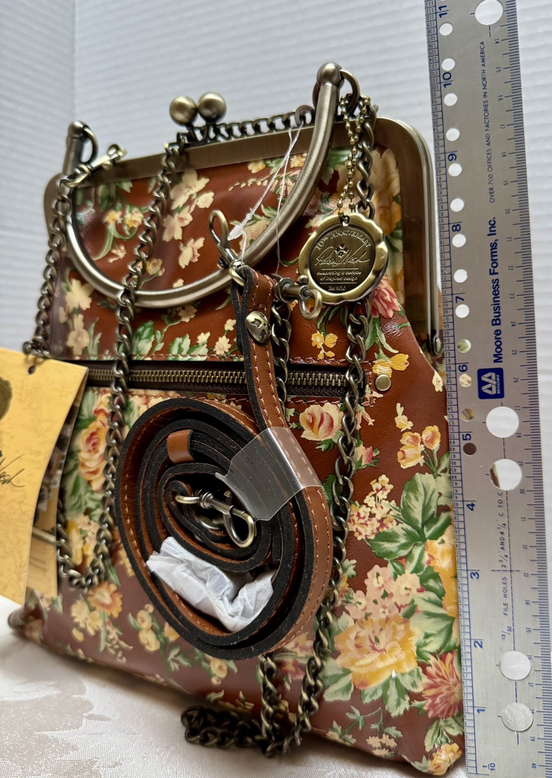 PATRICIA NASH NOVELLA LEATHER BAG PURSE VINTAGE BOTANICAL GARDEN NWT