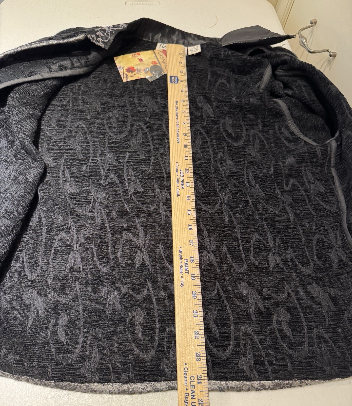 Flashback Women’s S Jacket Velvet Black Texture Beaded Silver NWT