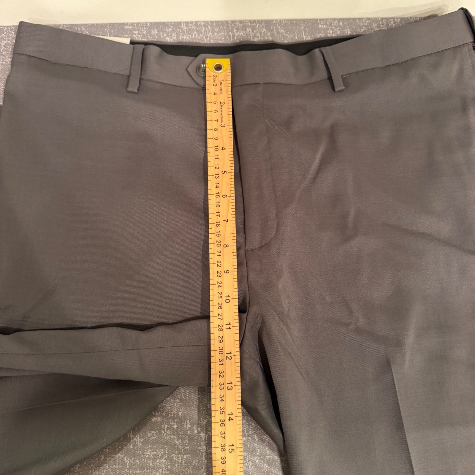 Savane Mens Stretch Crosshatch Dress Pants 38×32 Castlerock Grey Straight NWT