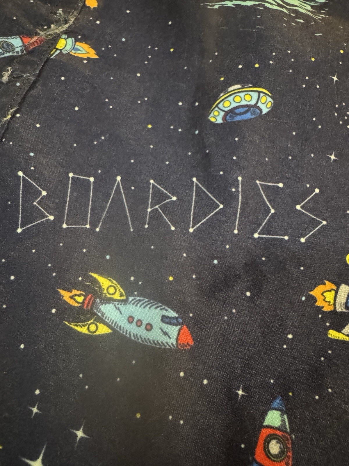 Boardies Apparel Rocket Navy Swim Trunks Size Medium stars Space