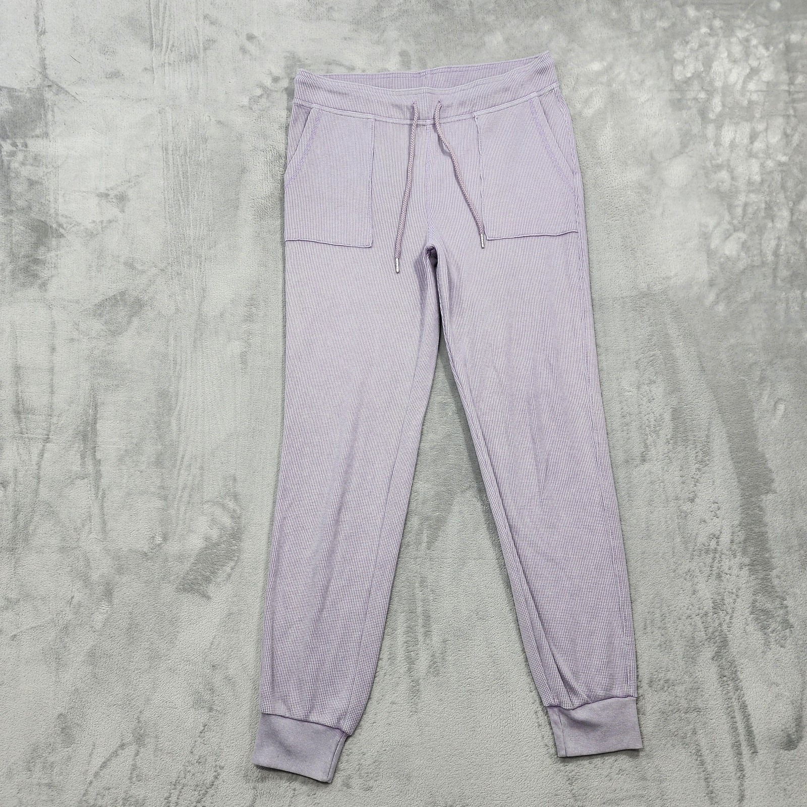 Jockey Pants Womens M Purple Thermal Knit Jogger Drawstring Cuffed Lounge