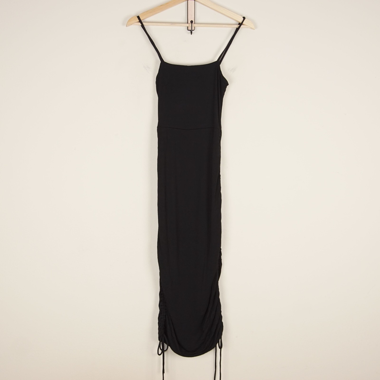 Lovers + Friends Black Ruched Spaghetti Strap Convertible Dress Womens Sz XS