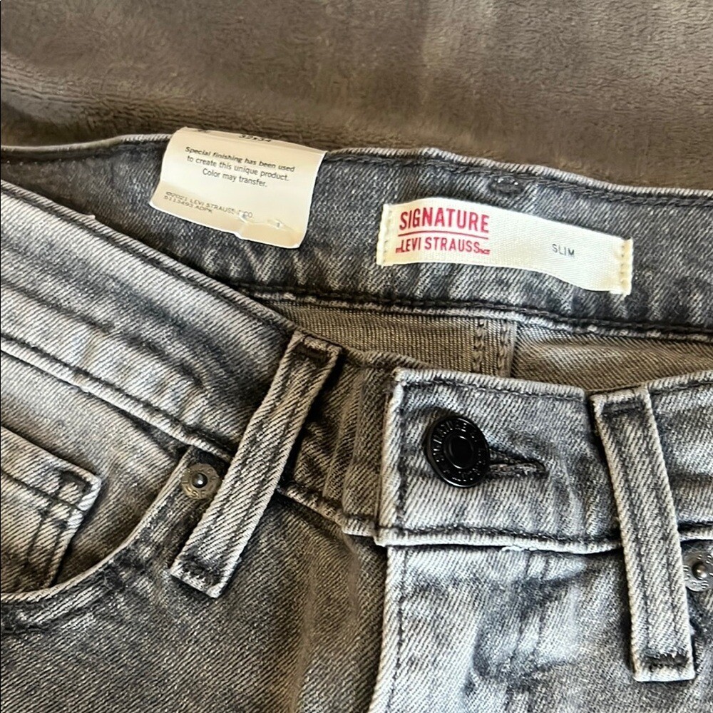 Signature by Levi Strauss Slim Gray Jeans 32X34