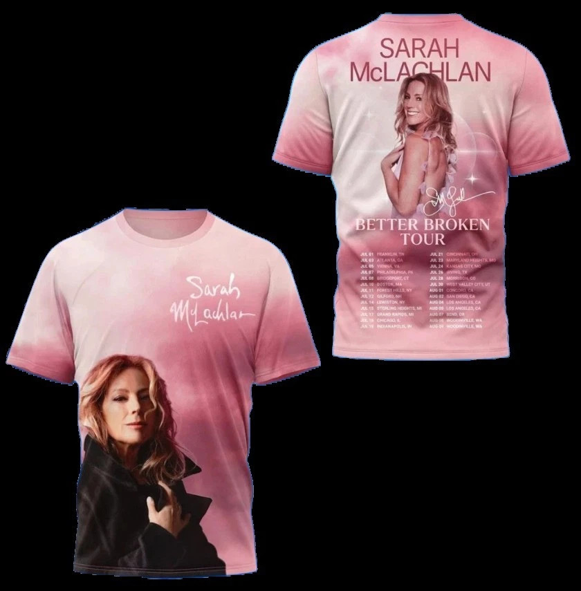Sarah Mclachlan Better Broken Tour 2026 AOP 3D T-Shirt Unisex MC1771