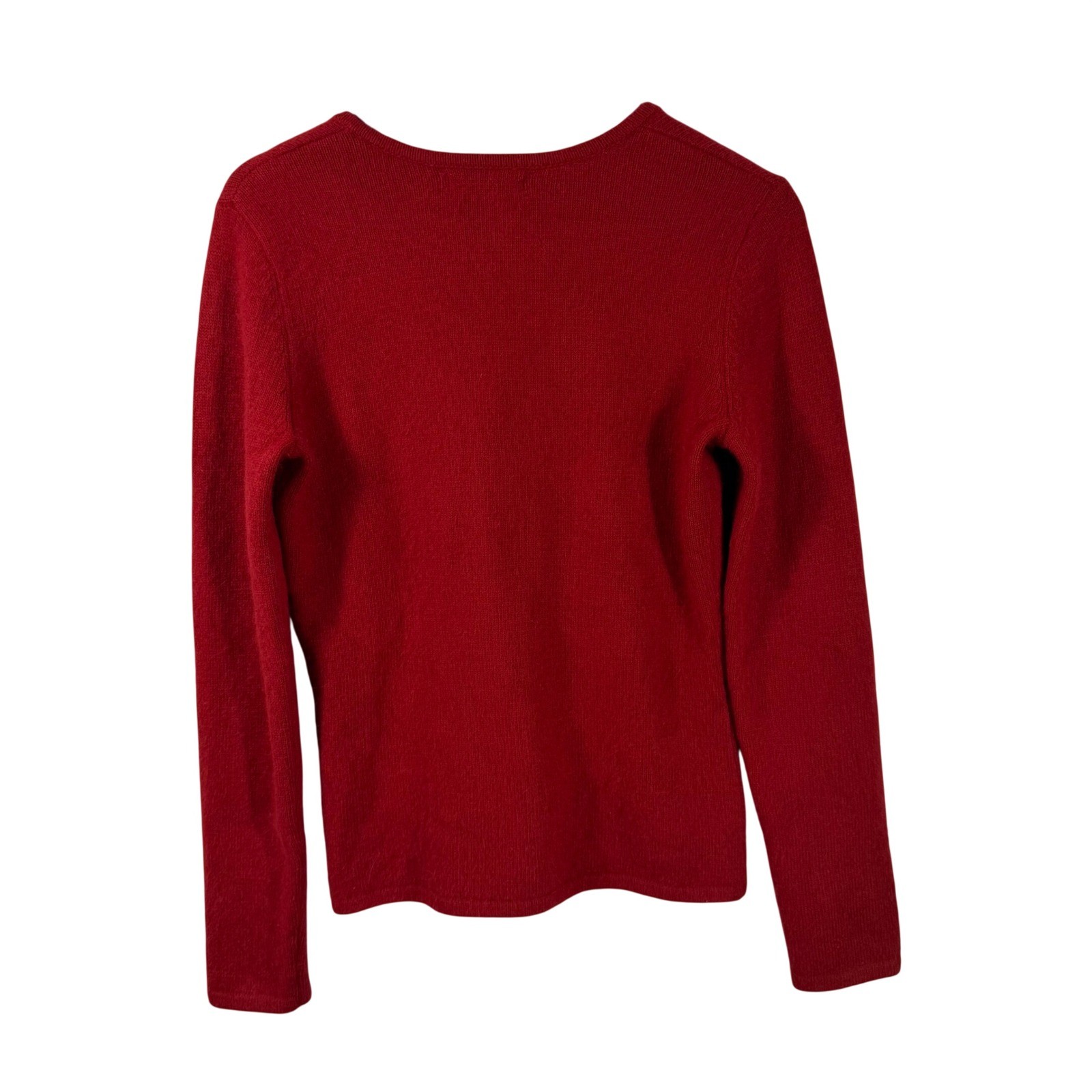 Sarah Spencer Red Angora Blend V-Neck Sweater Long Sleeve Women’s Small