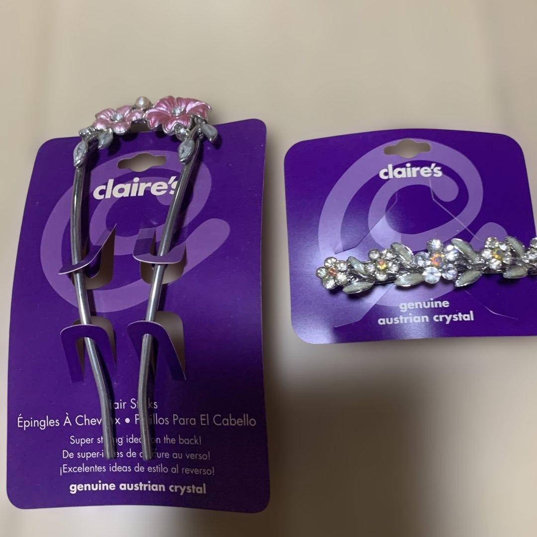 Claire’s Flower Hairpin & Mini Barrettes 6cm Austrian Crystal Set