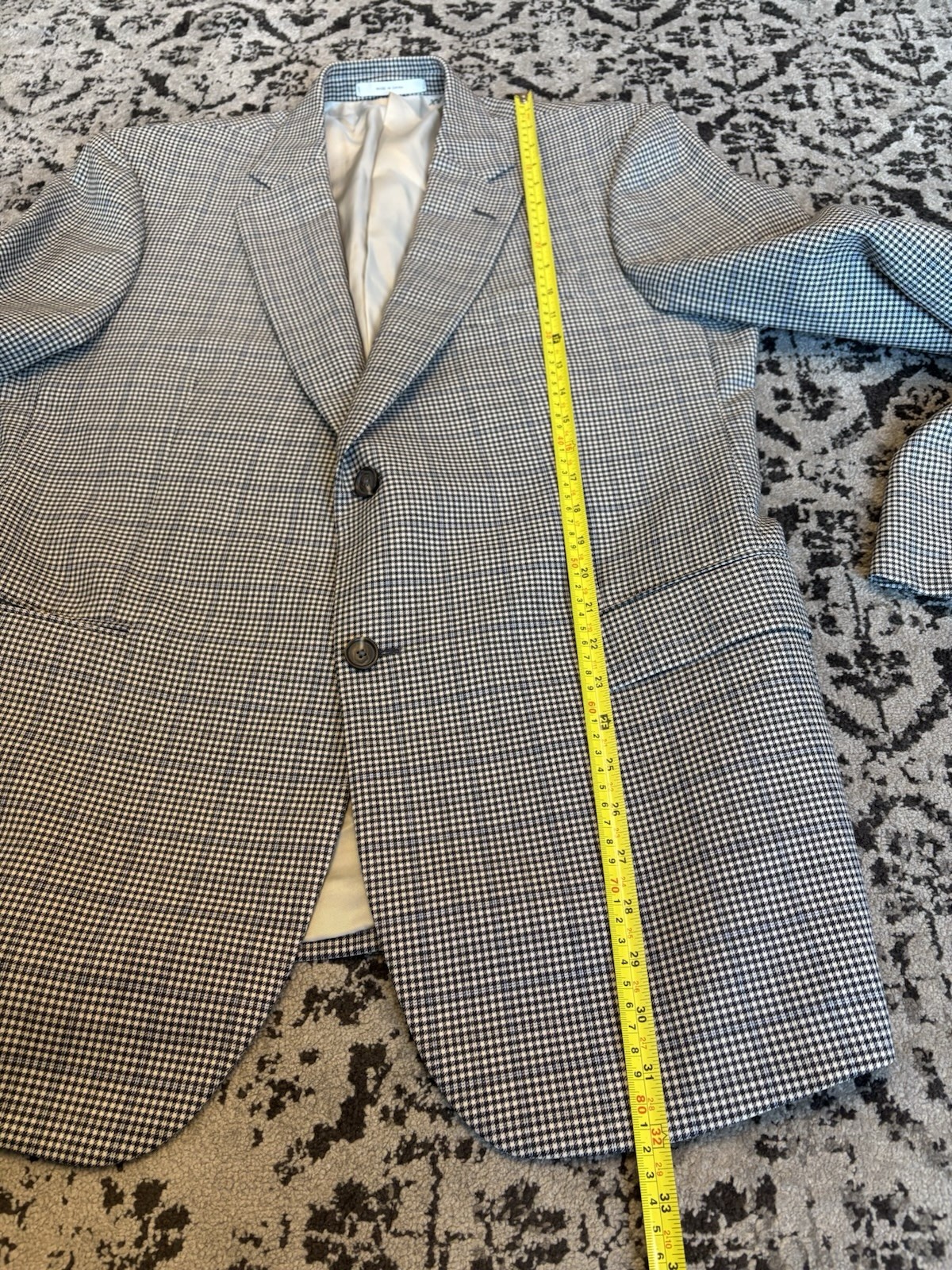 Current John W Nordstrom hounds tooth check sky blue window pane sport coat 44 R