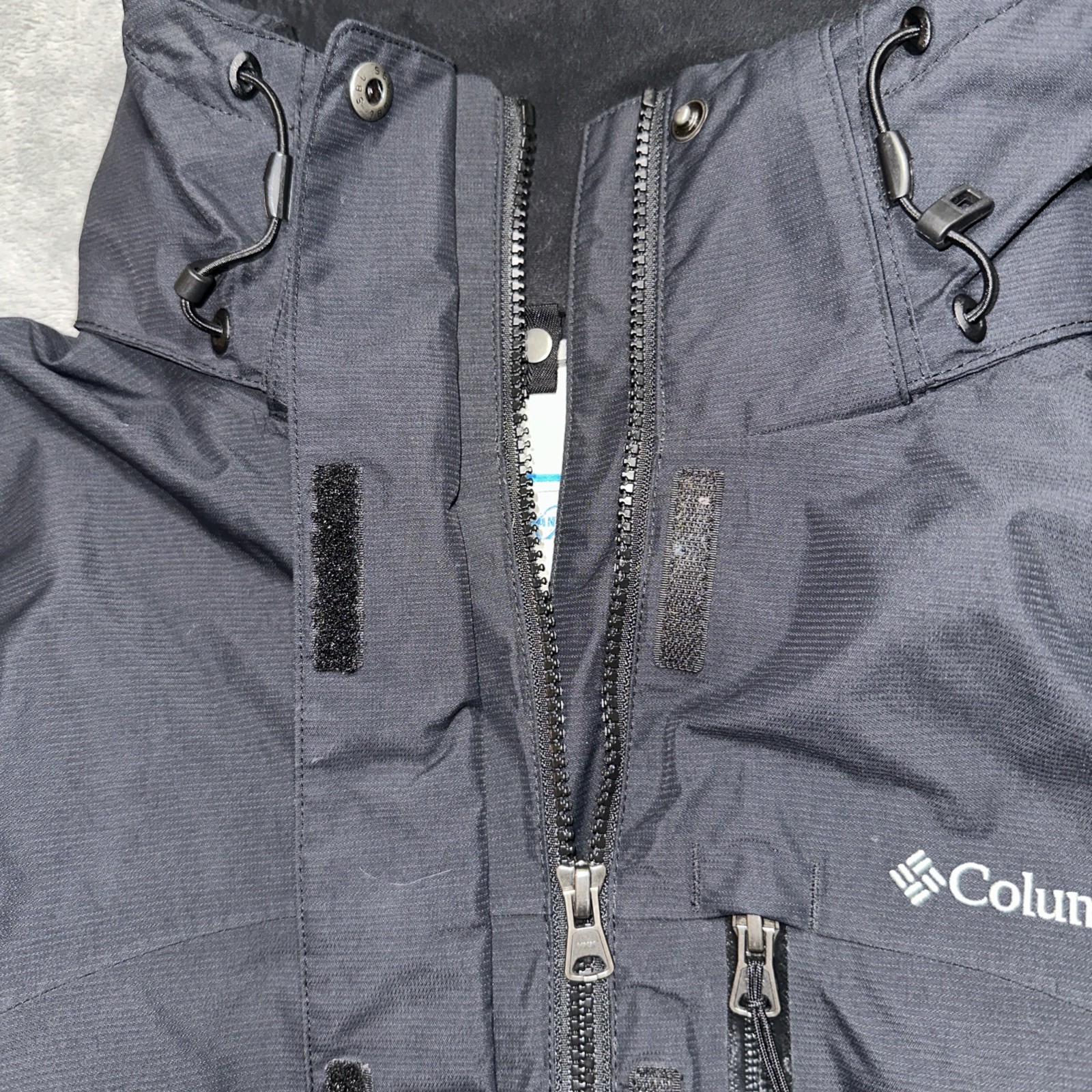 Columbia Interchange Jacket Medium Omni-Tech Waterproof Removable Hood Double Zi