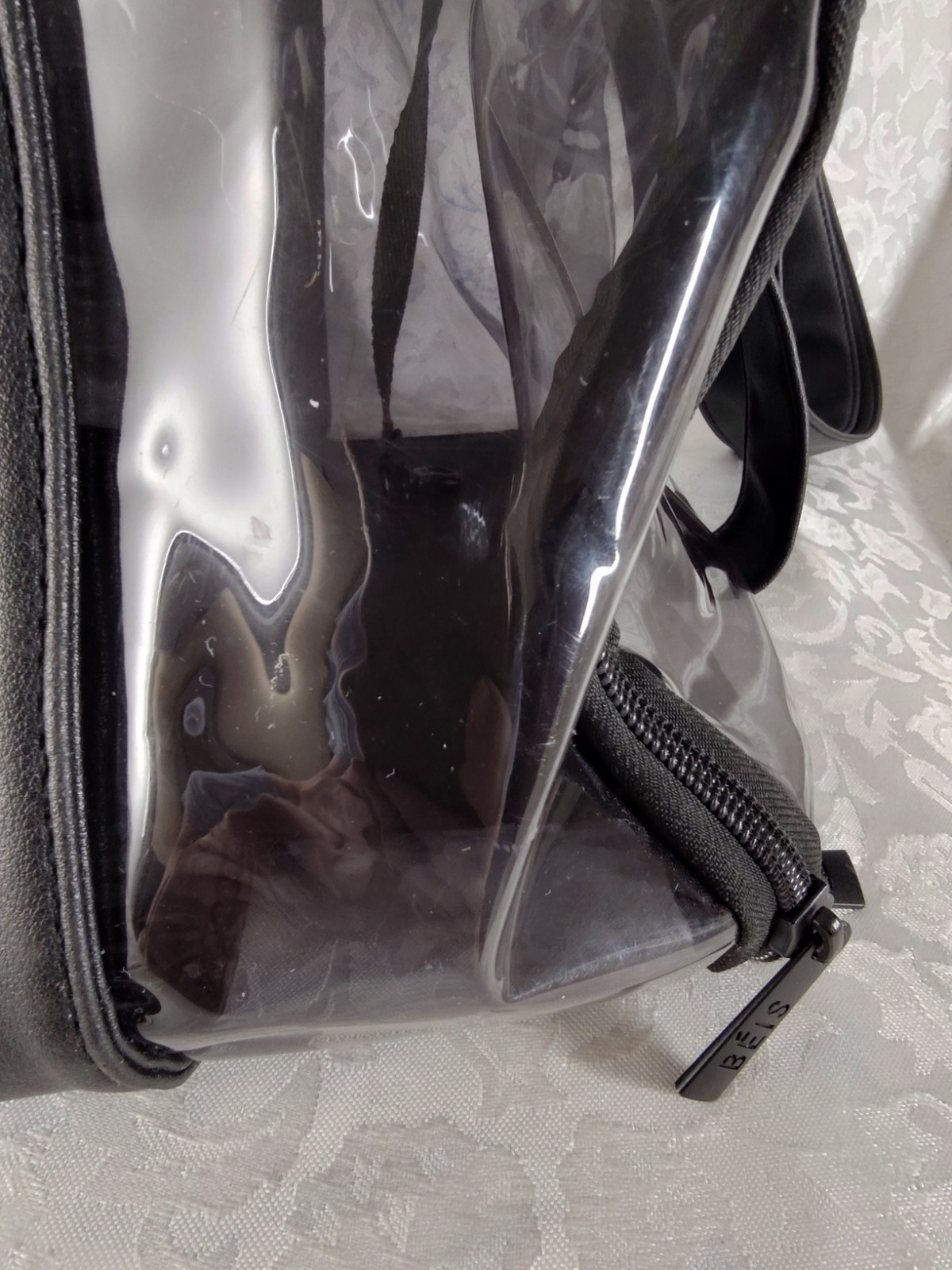 Beis Black & Clear Transparent Duffel Gym Travel Weekender Bag ST42