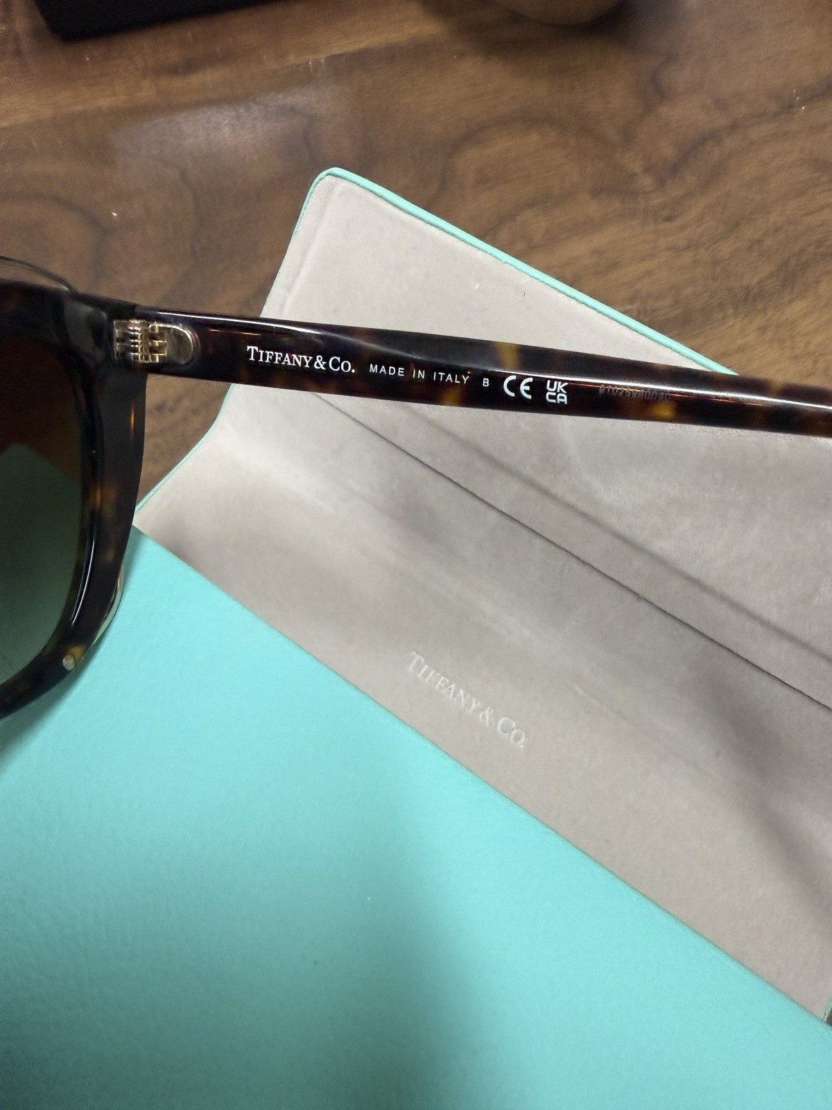Tiffany & Co. Women’s Oversized Square Tortoise Shell Sunglasses Black Tinted