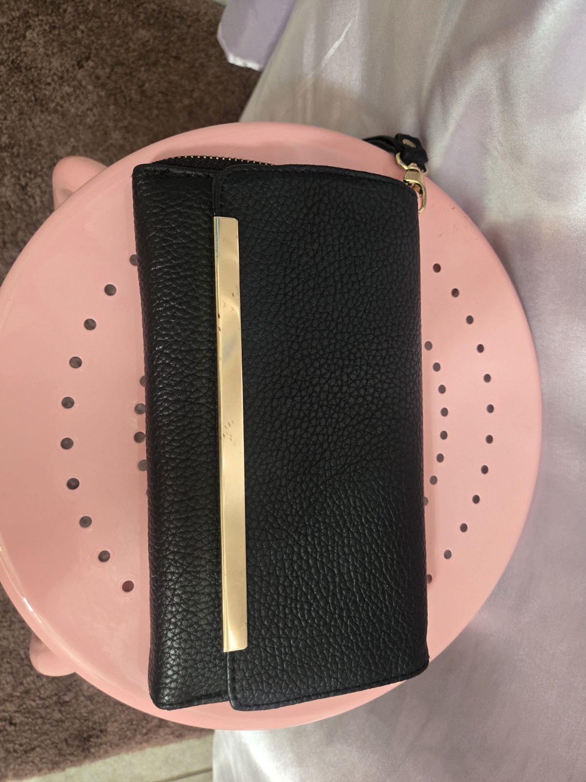 Leather Black Wristlet