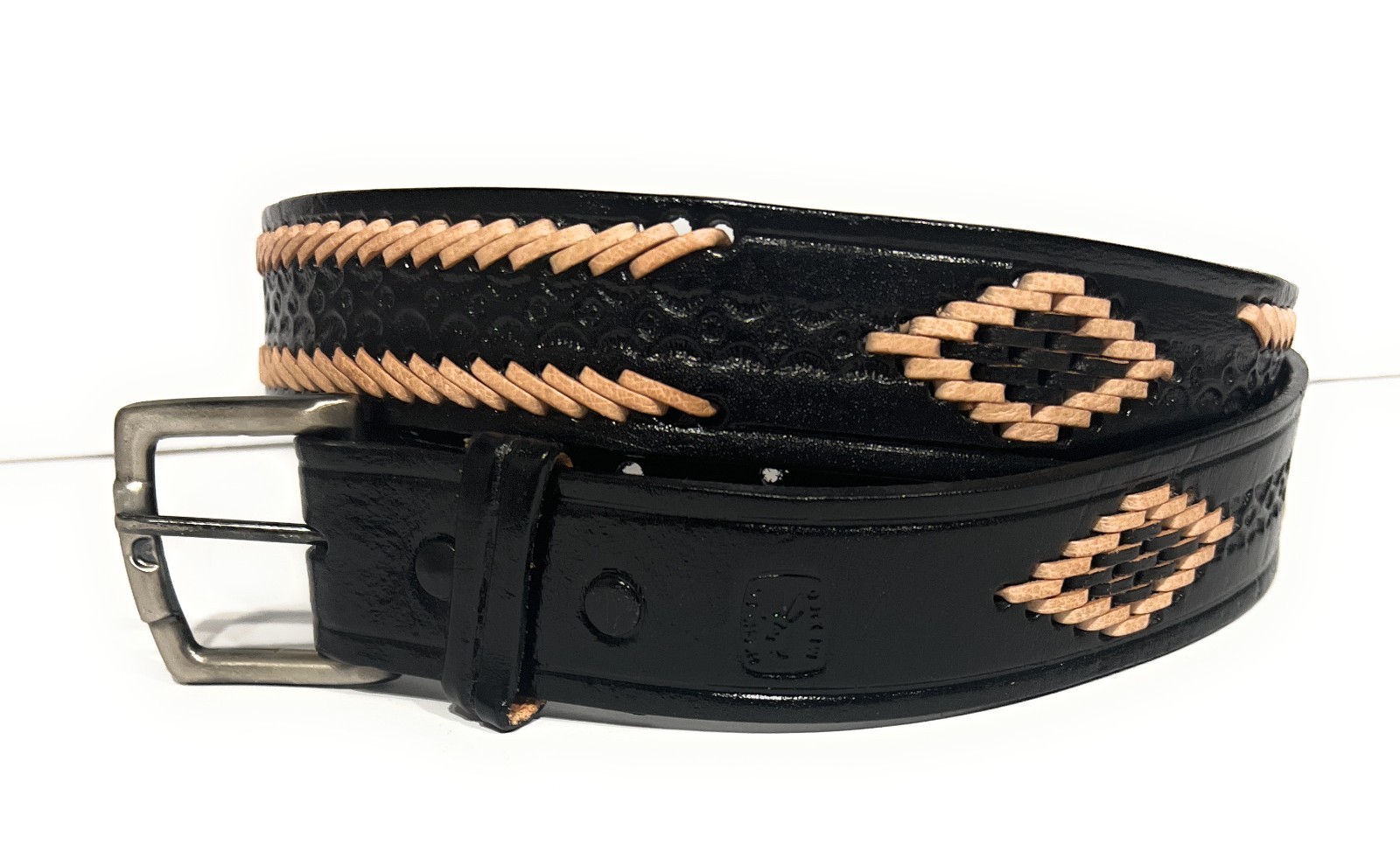 XL SIZES MEN’S WESTERN STYLE LEATHER BELT HAND BRAIDED CASUAL WORK LEATHER BELT