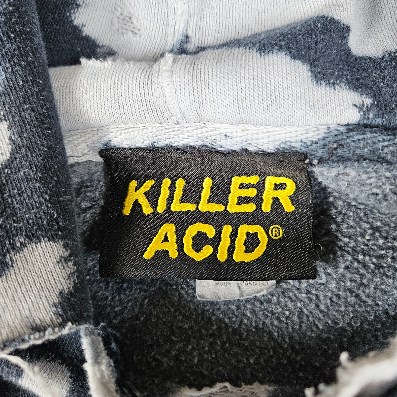 Killer Acid Hoodie Small Bleach Tie Dye Graphic Skull Streetwear Distressed