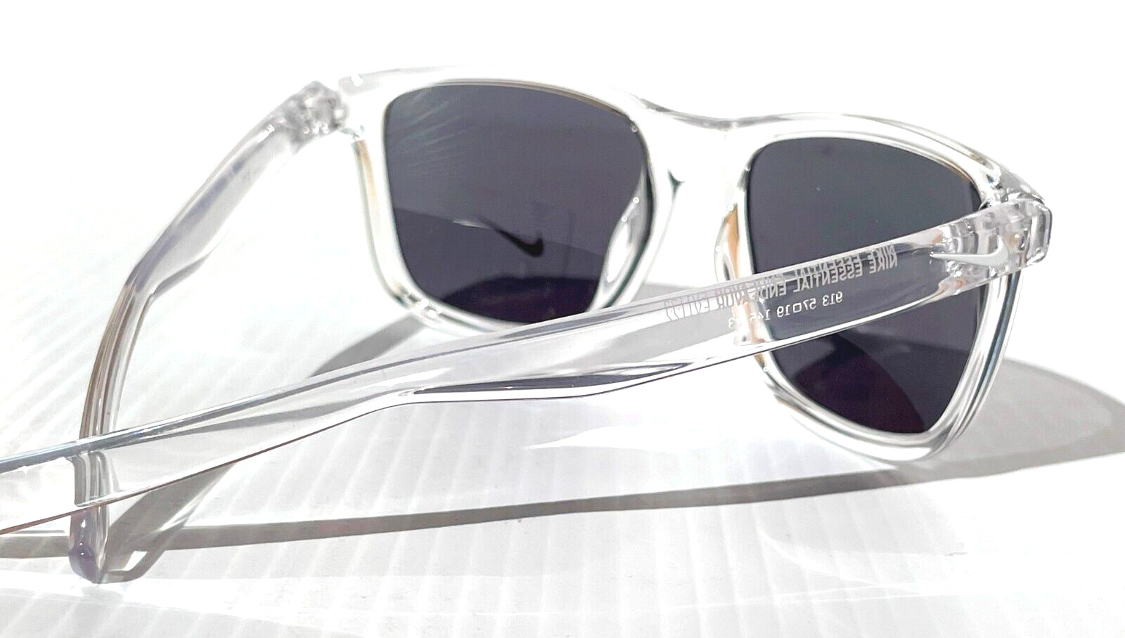 NEW NIKE ESSENTIAL ENDEAVOR Shiny Clear Frame Grey Lens Sunglass EV1122 913