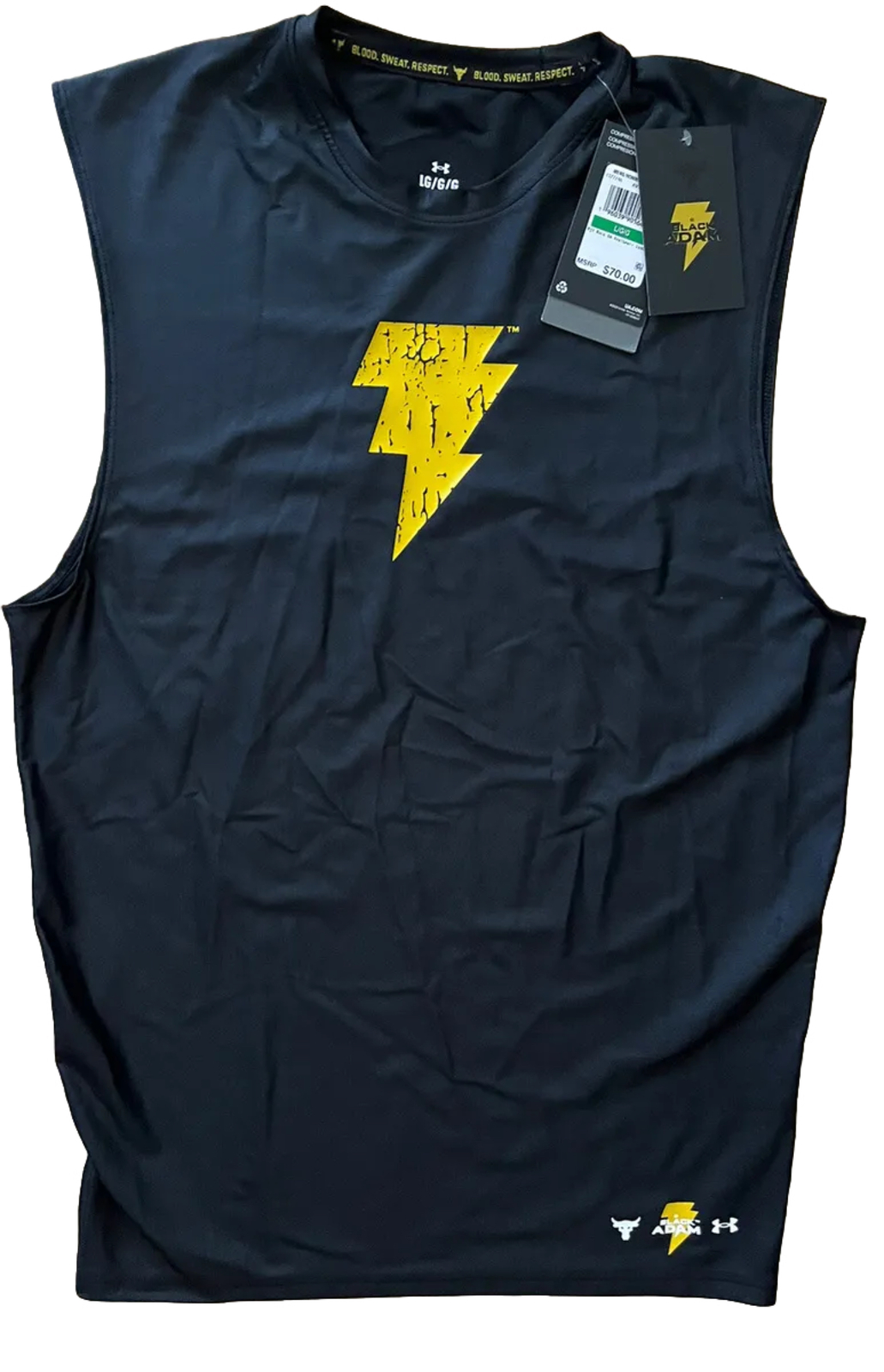 Under Armour The Rock Black Adam Gym Muscle Shirt Compression DC Comics $70 SZ L