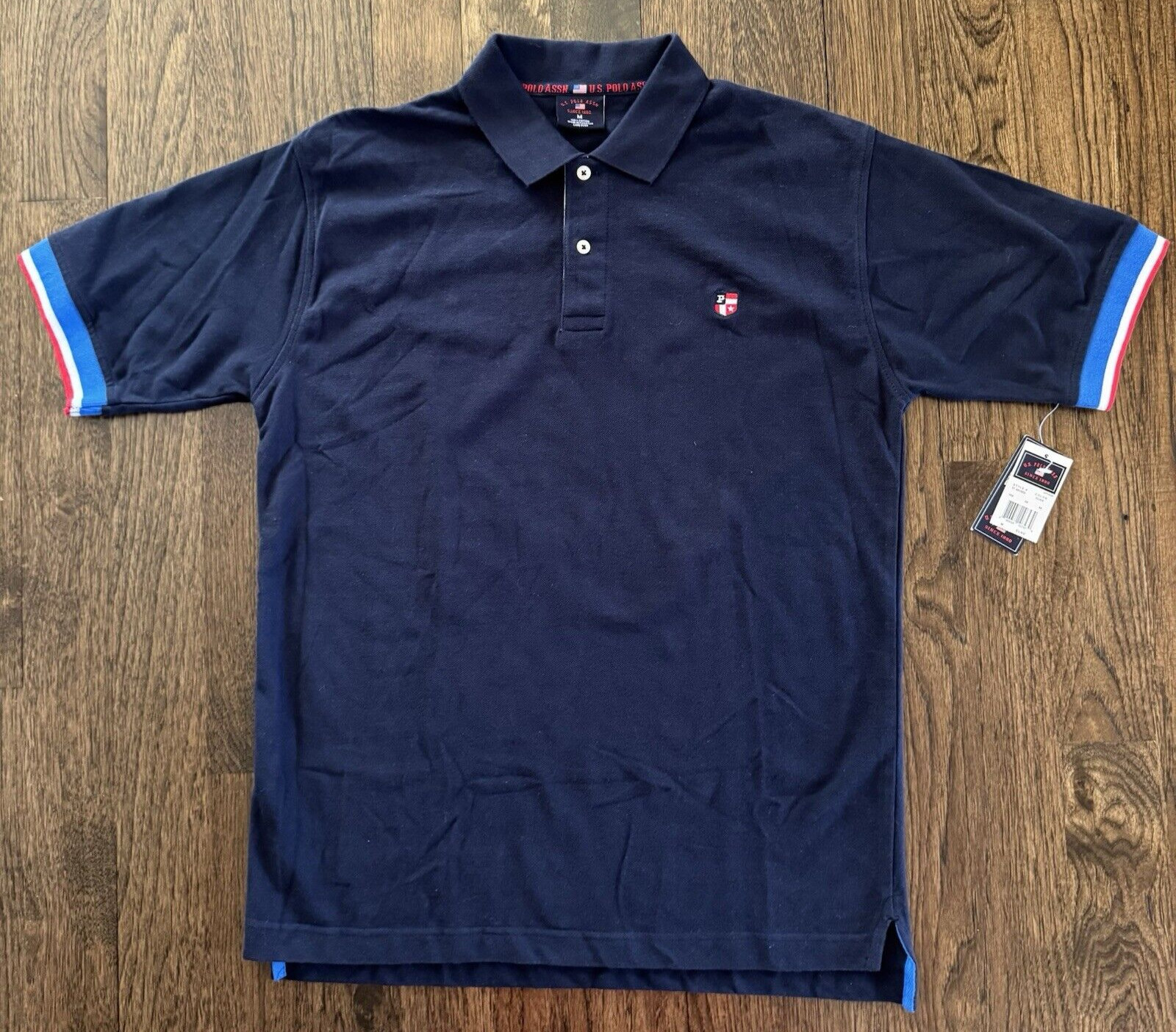 U.S. Polo Assn NWT Men’s Medium Polo Shirt Navy Blue Cotton Short Sleeve NWT