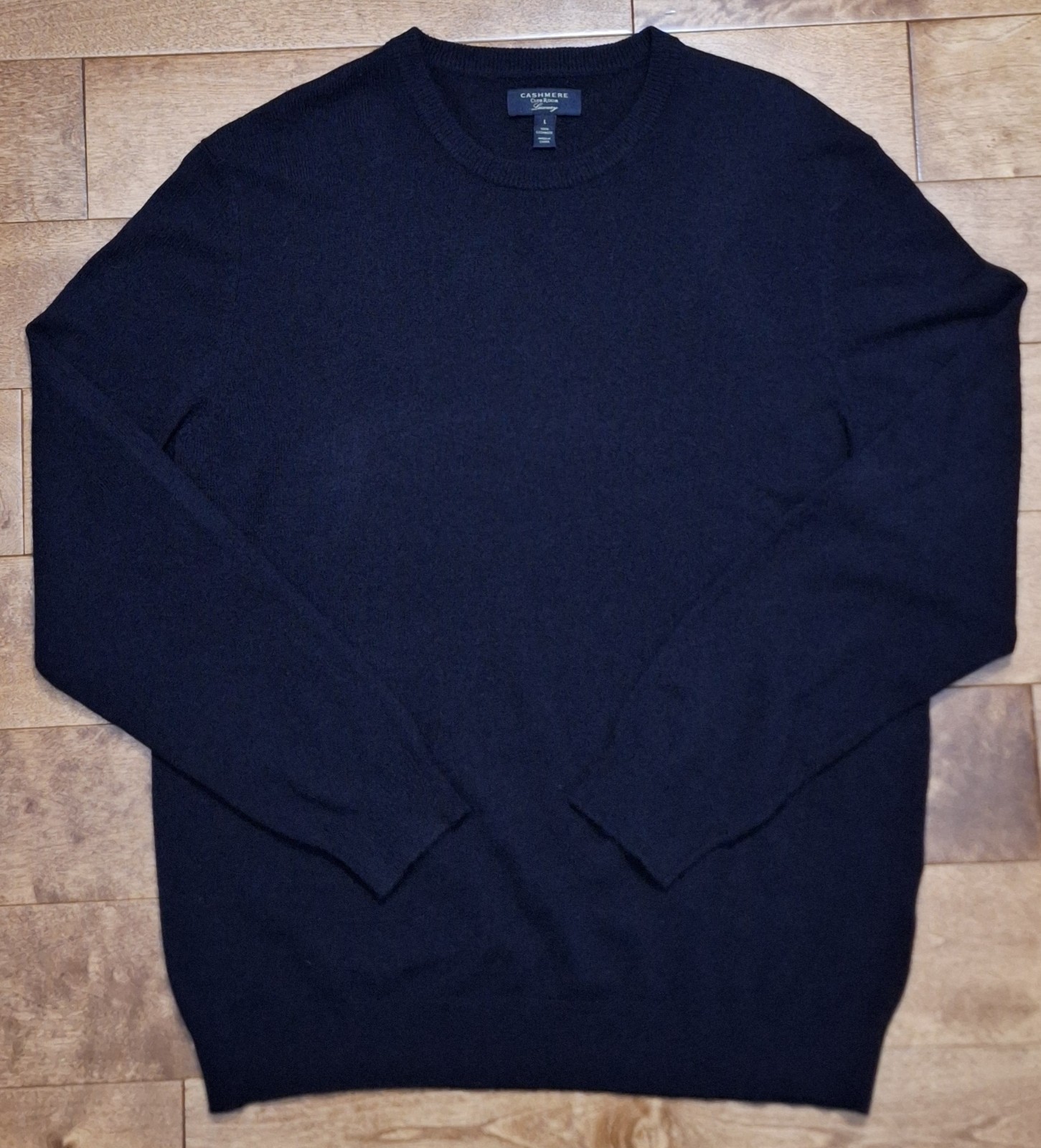 Club Room Cashmere Men’s Large Crew Neck Pullover Black Sweater EUC