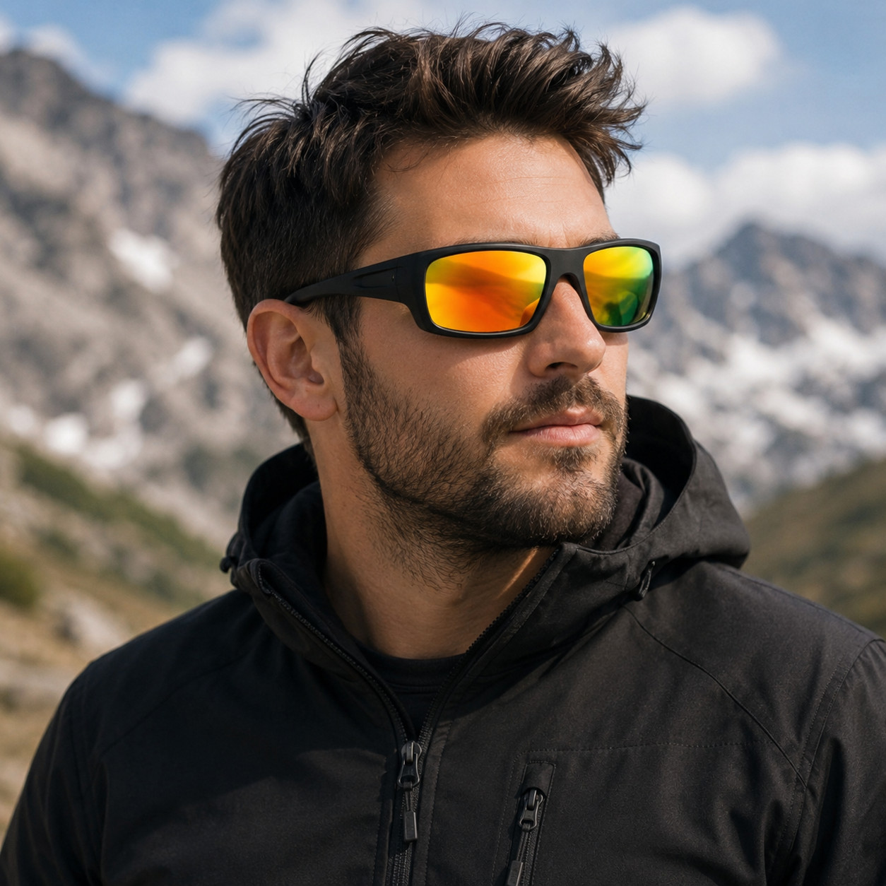 Premium Black Men’s 2 Pair Sunglasses with Mirror Lens