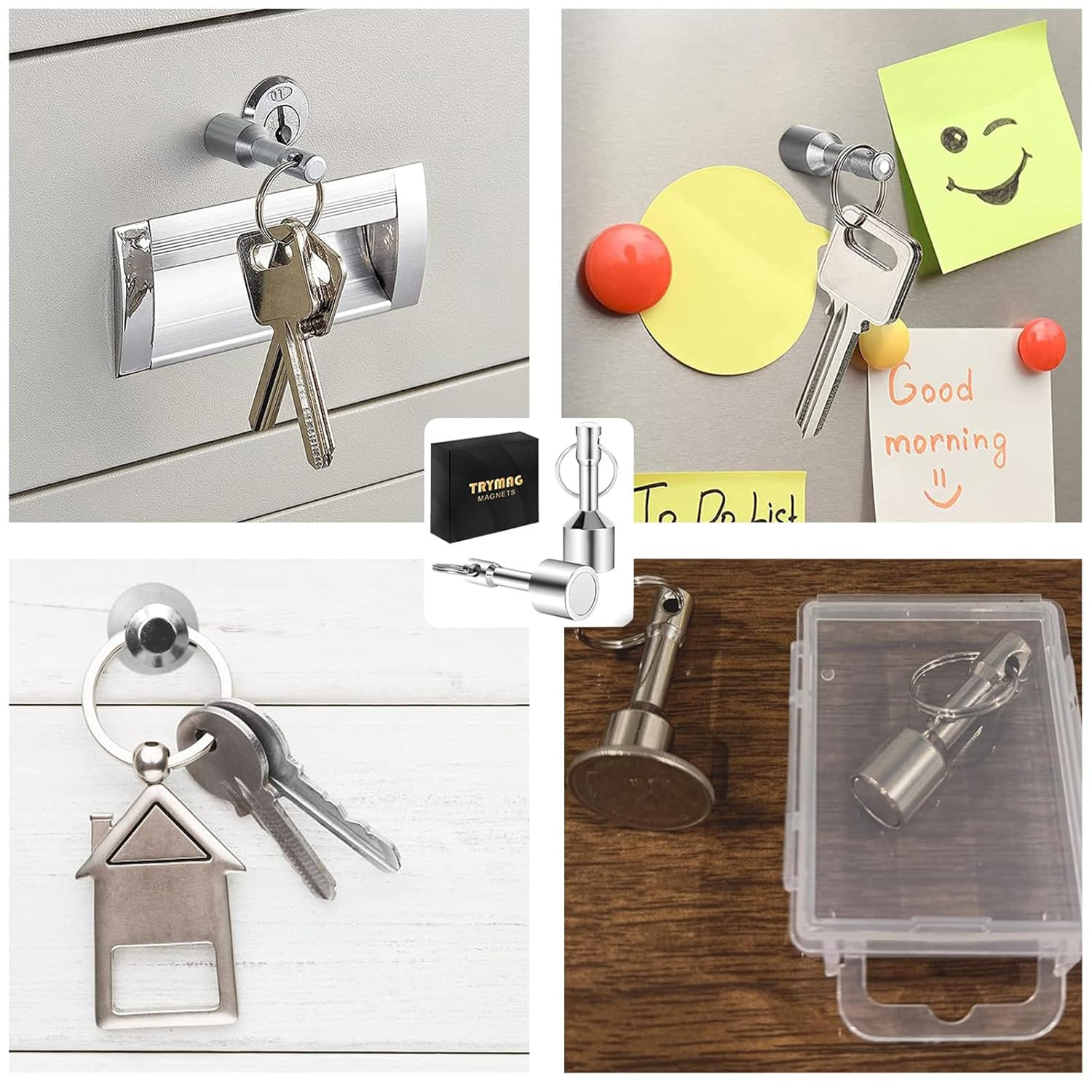 4 PCS Magnet Key Chain Gold Testing Kit Magnetic Key Holder Silver Tester for Je