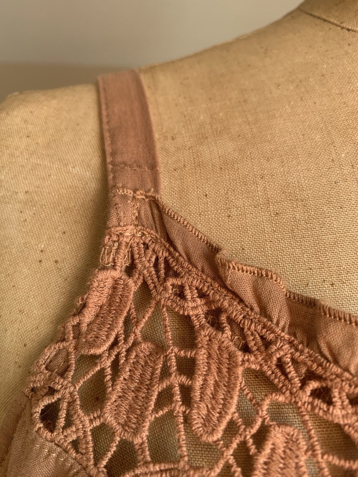 Torrid NWT Terracotta Brown Cotton Maxi Dress 12T Tall Boho Crochet Lace Pockets