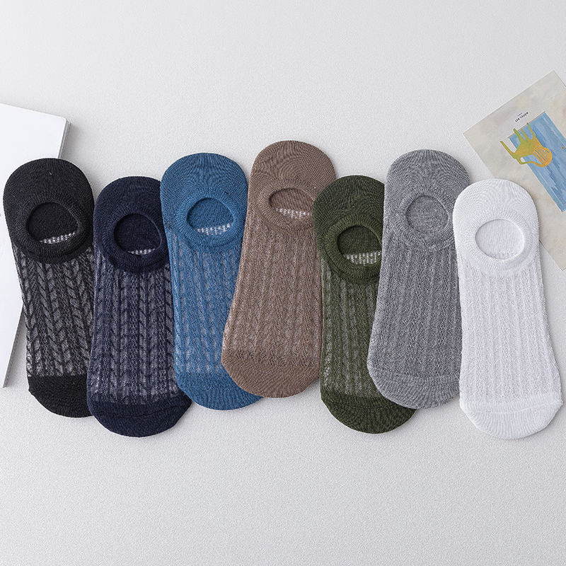5/10 Pairs Men Cotton Bamboo Socks No Show Ankle Low Cut Sport Nonslip Breathe