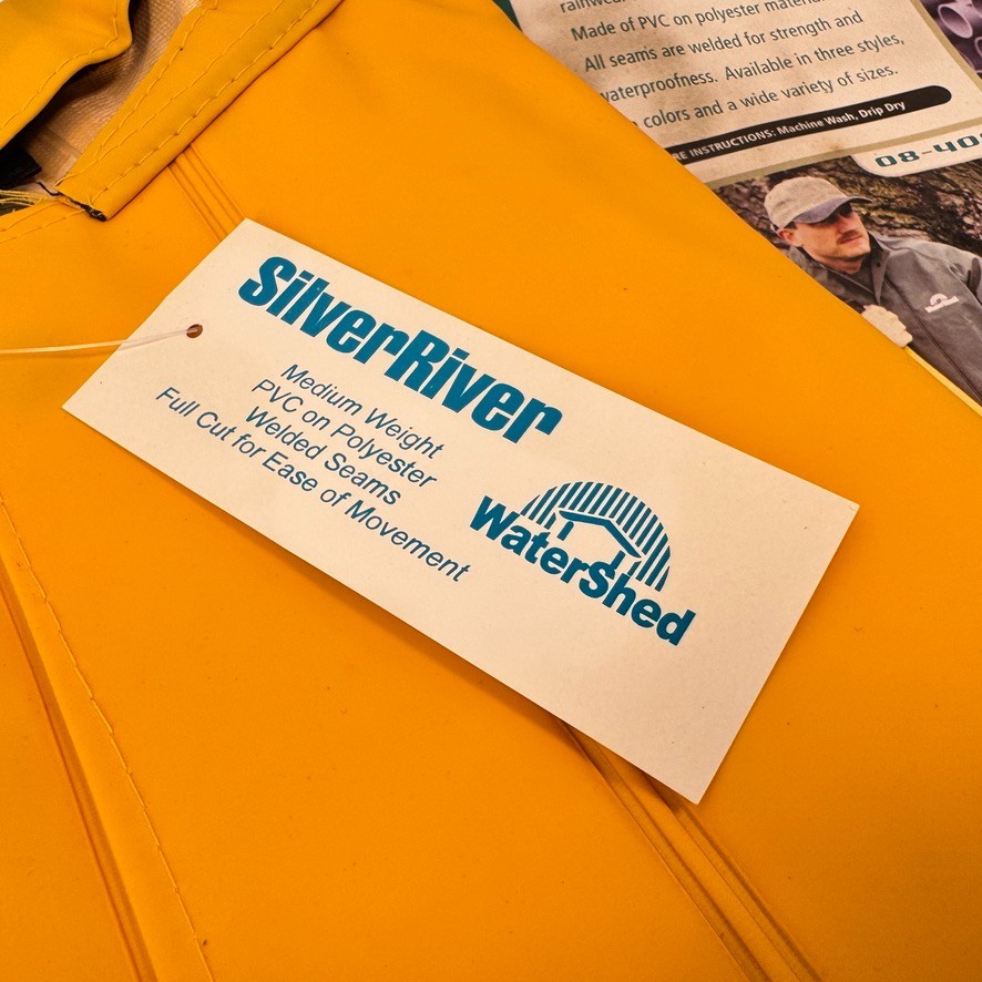 WaterShed SilverRiver PVC Coated Polyester Large Yellow Rain Jacket NEW