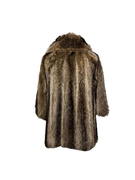 Vintage Brown Groundhog Fur Coat