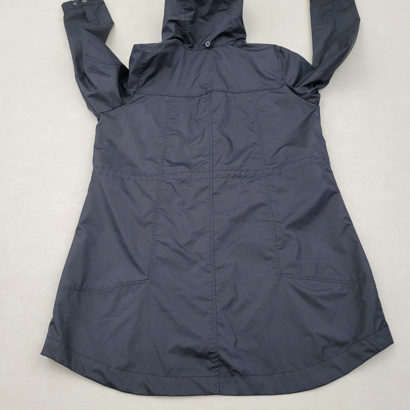 WOOLRICH Womens Rain Jacket Lightweight Hooded Utility Parka Black Packable Lg