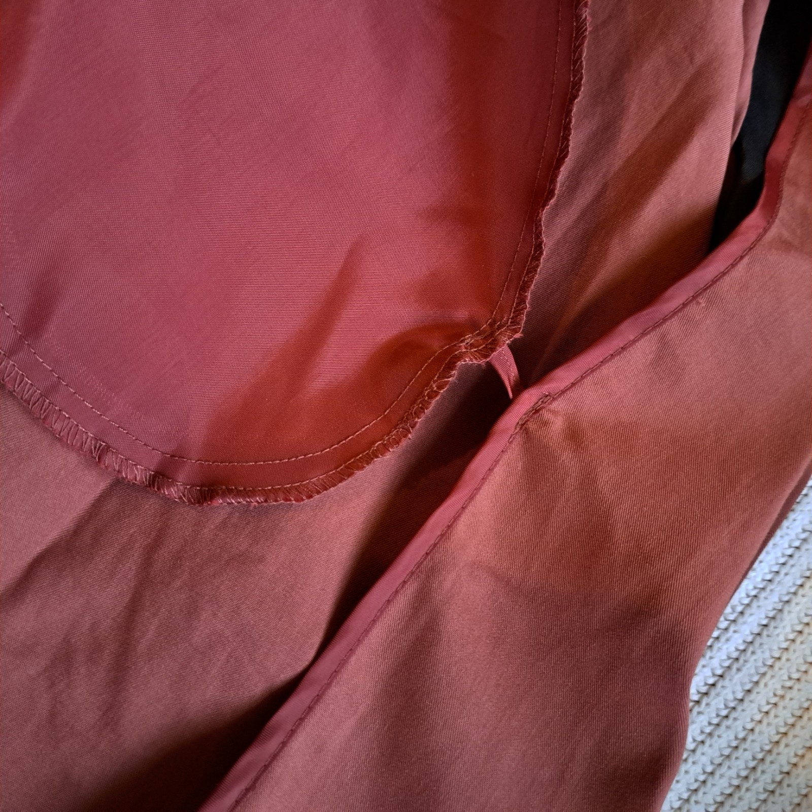 (L) ASTR The Label Brick Red Elastic Tie Waist Long Jacket Trench Coat sz Large