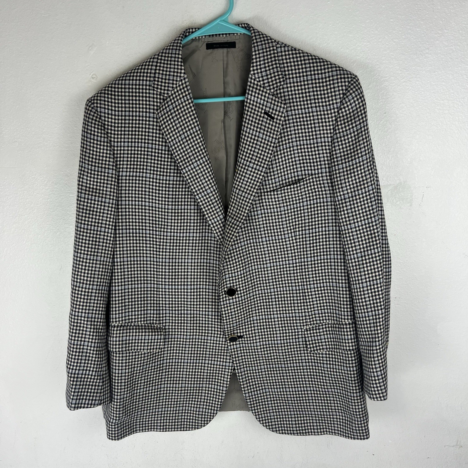 Brioni Men’s Wool Blend Sport Coat Blazer Brown Houndstooth 44R