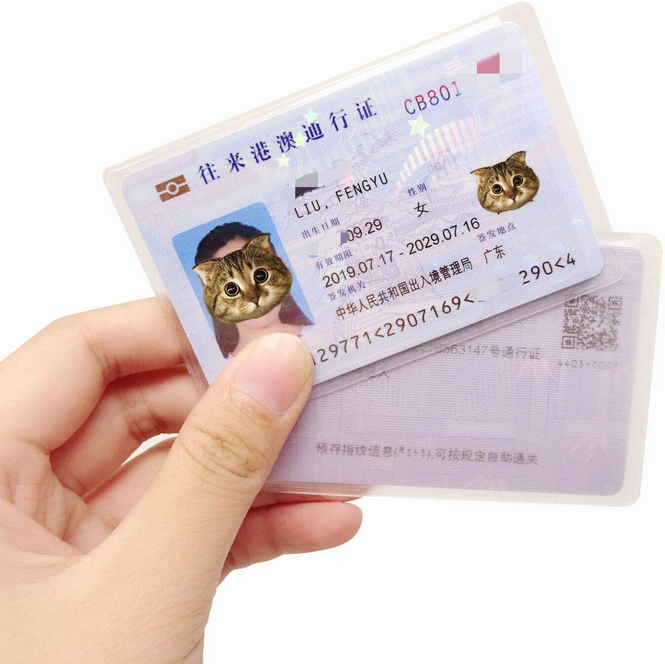 Honbay 20PCS Transparent Plastic Vertical ID Credit 3.78*2.36in, Clear White