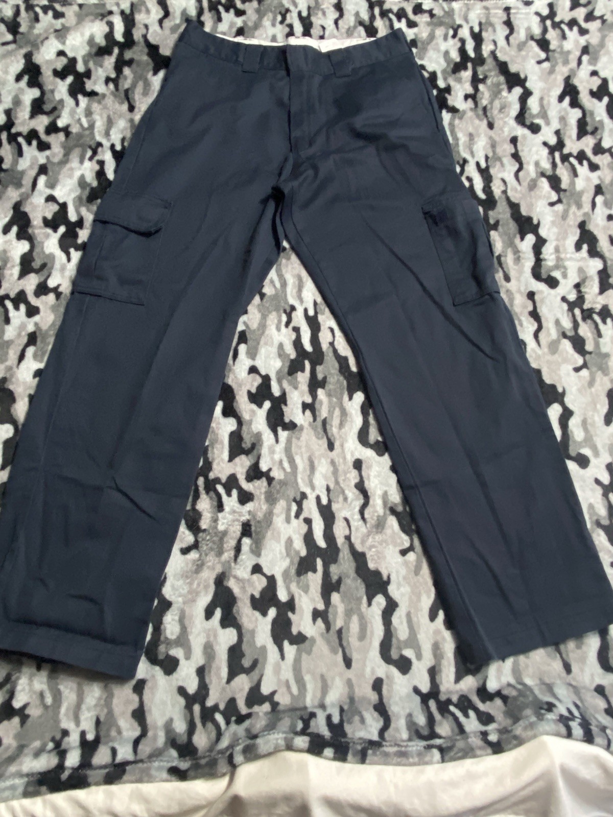 Dickies Mens Navy Cargo Work Pants 34×32 Twill Poly/Cotton MPN WP592DN