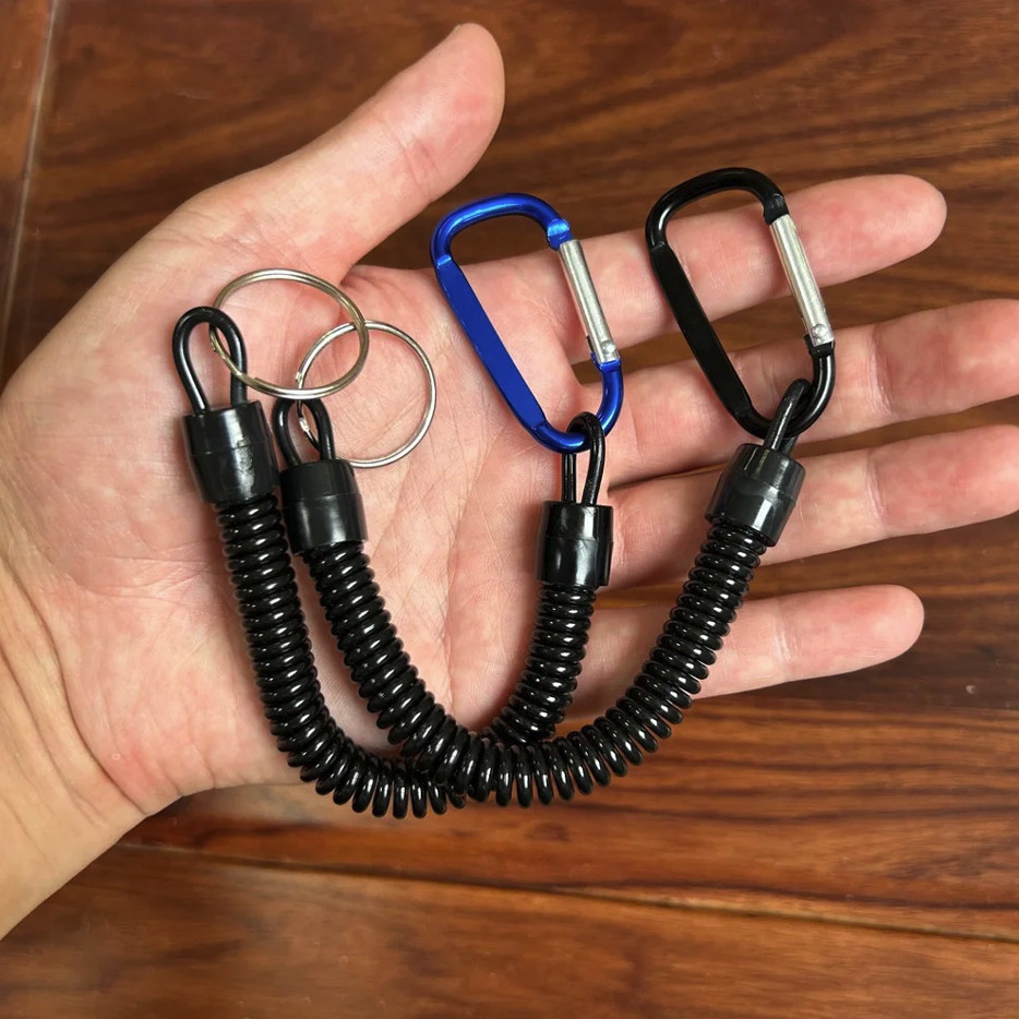 2pcs Tactical Retractable Keychain Lanyard Elastic Anti-Lost Phone Gear Rope
