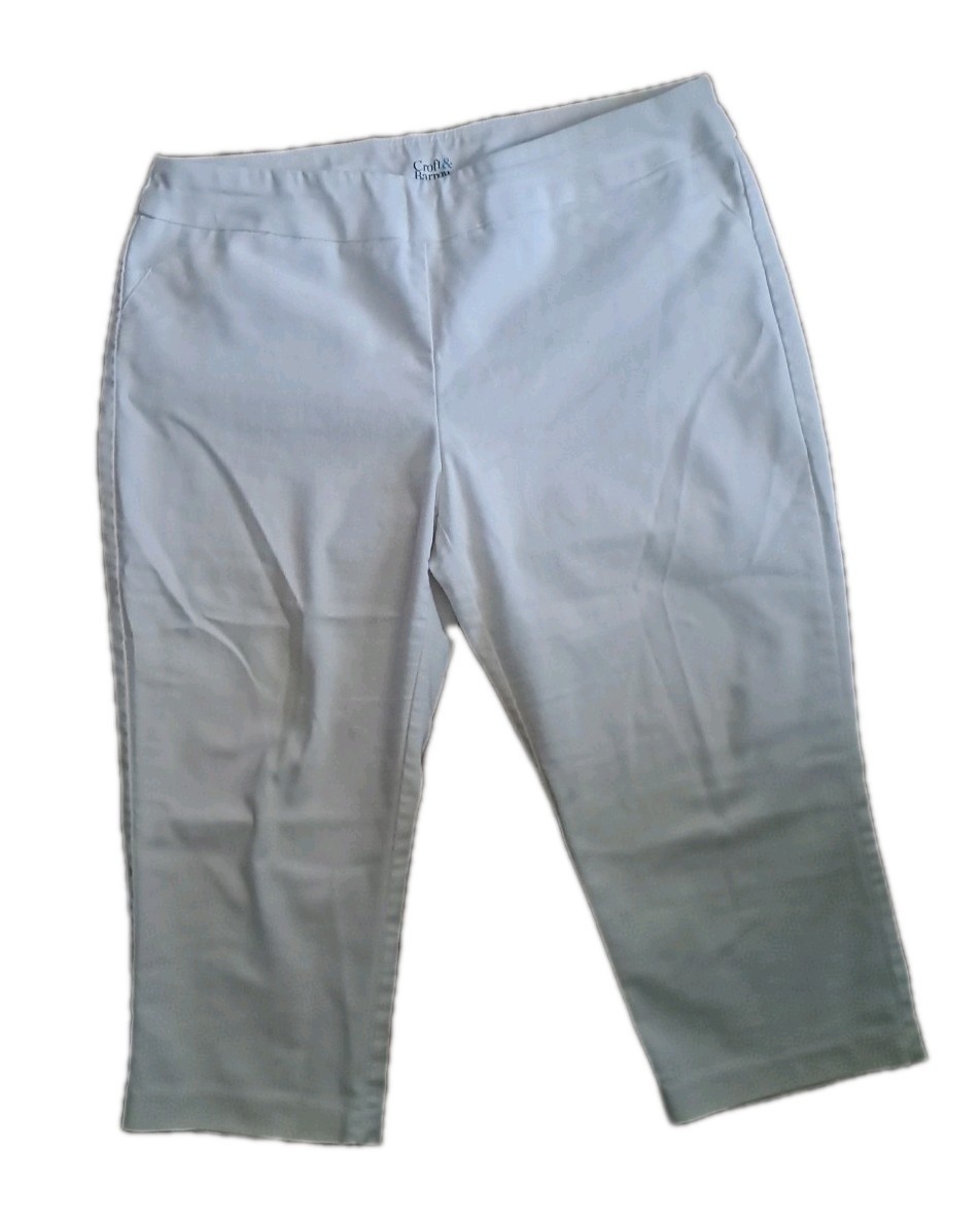 Croft & Barrows The Effortless Strech Pull On Capris Womans Plus 16W Reg White