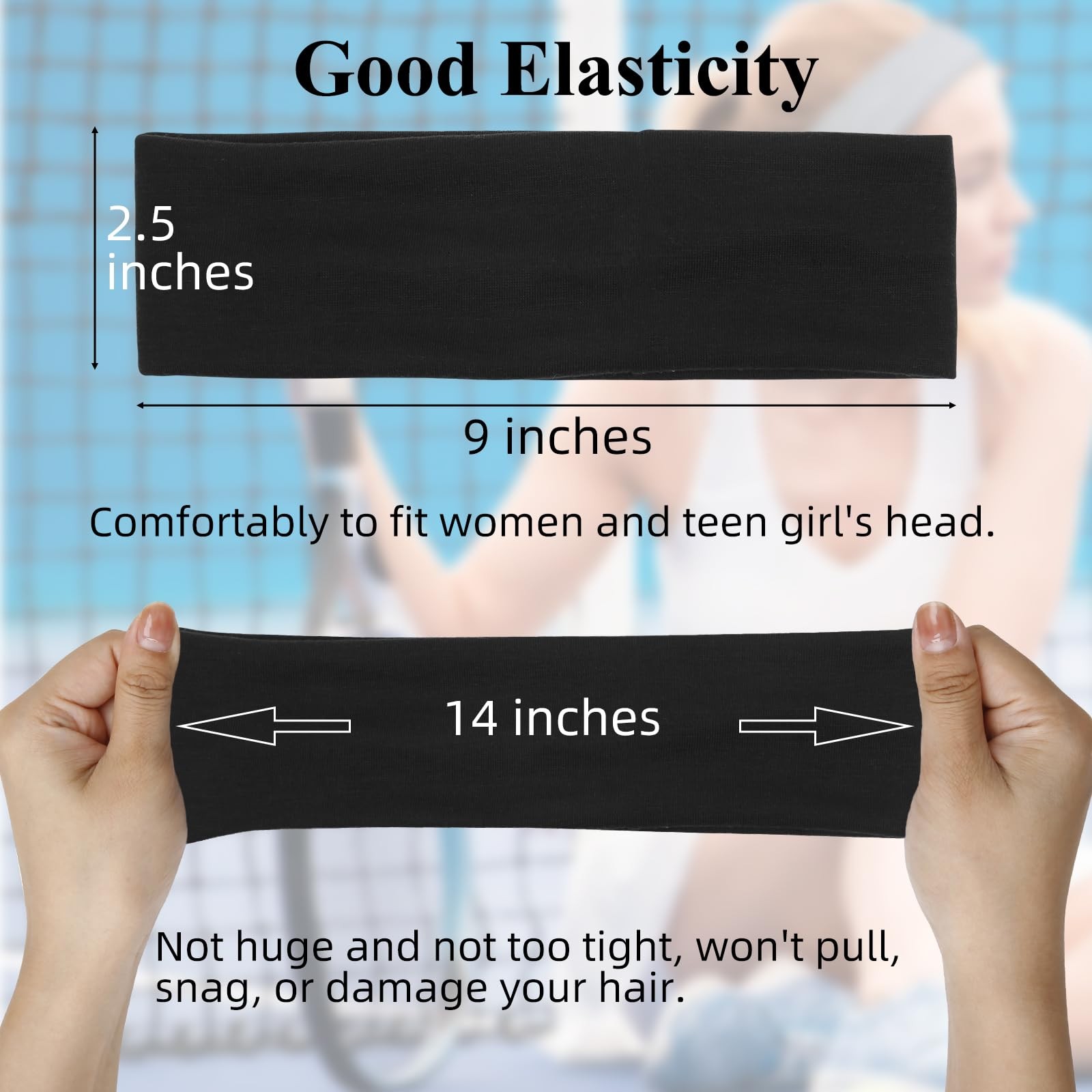 Tobeffect Black Headbands for Women Non 1 Count (Pack of 7), headbands