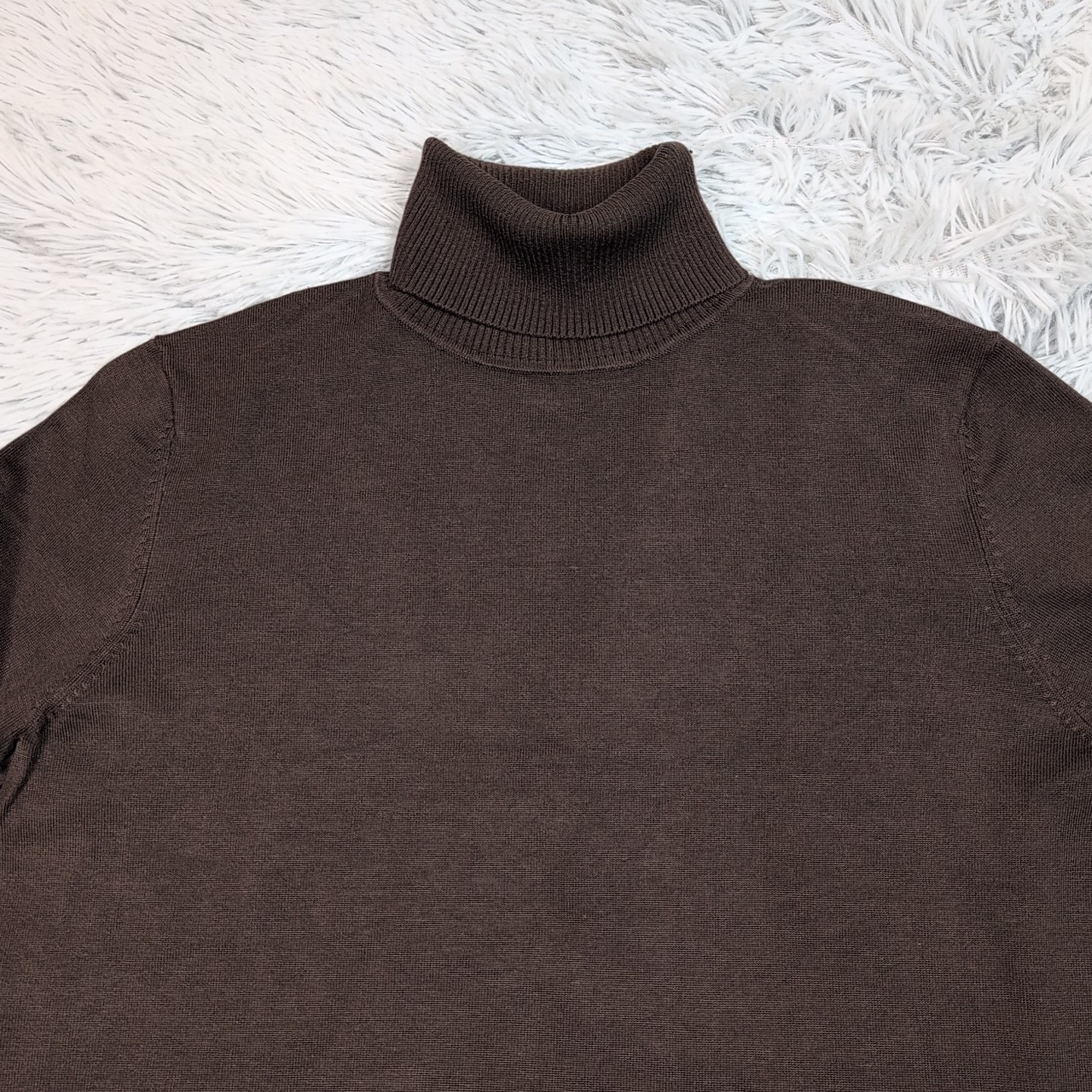 Vintage Pursuits Ltd. Shirt Womens L Petite Brown Silk Top Soft Comfort Preppy