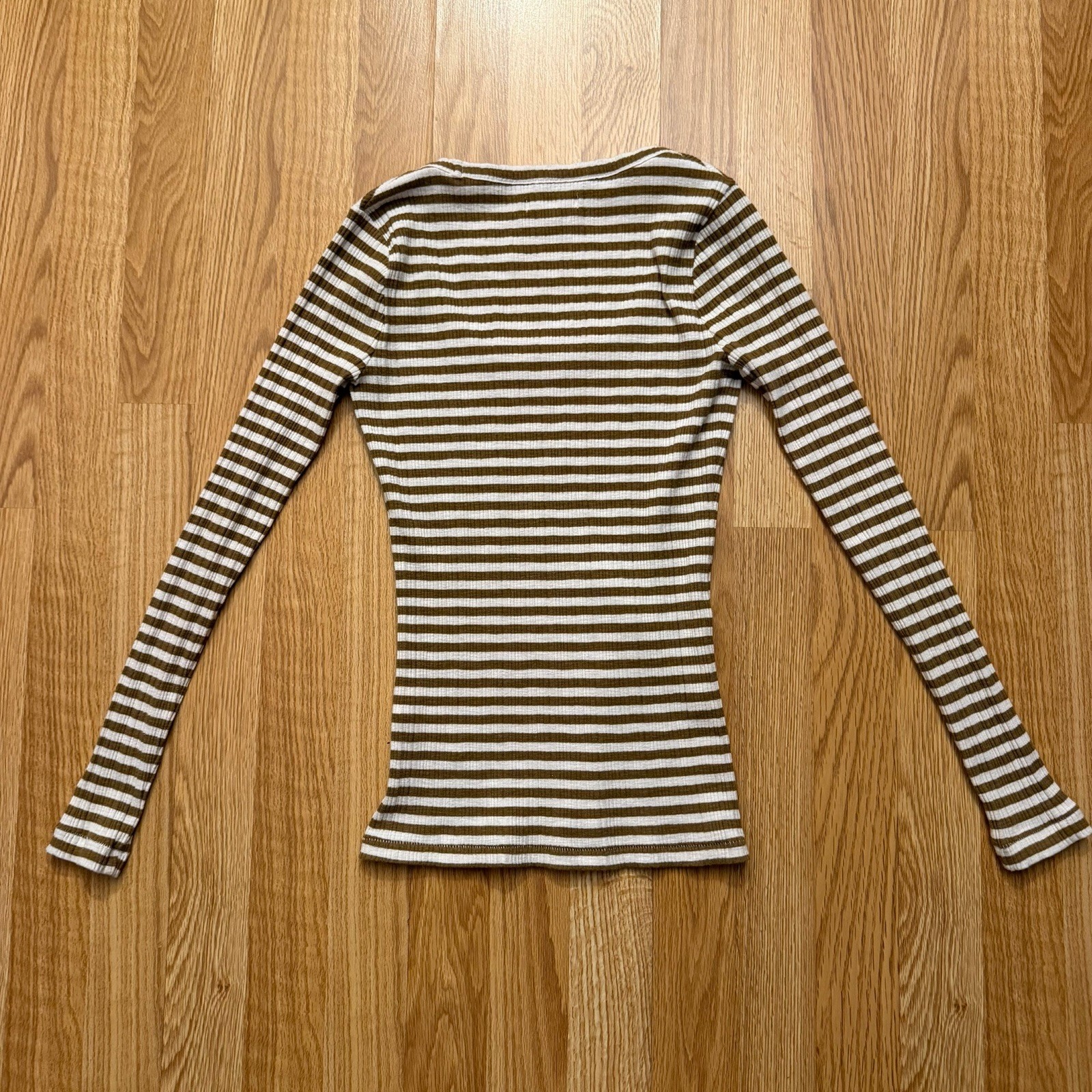 Madewell Brown and White Striped Long Sleeve Women’s Shirt Size Small