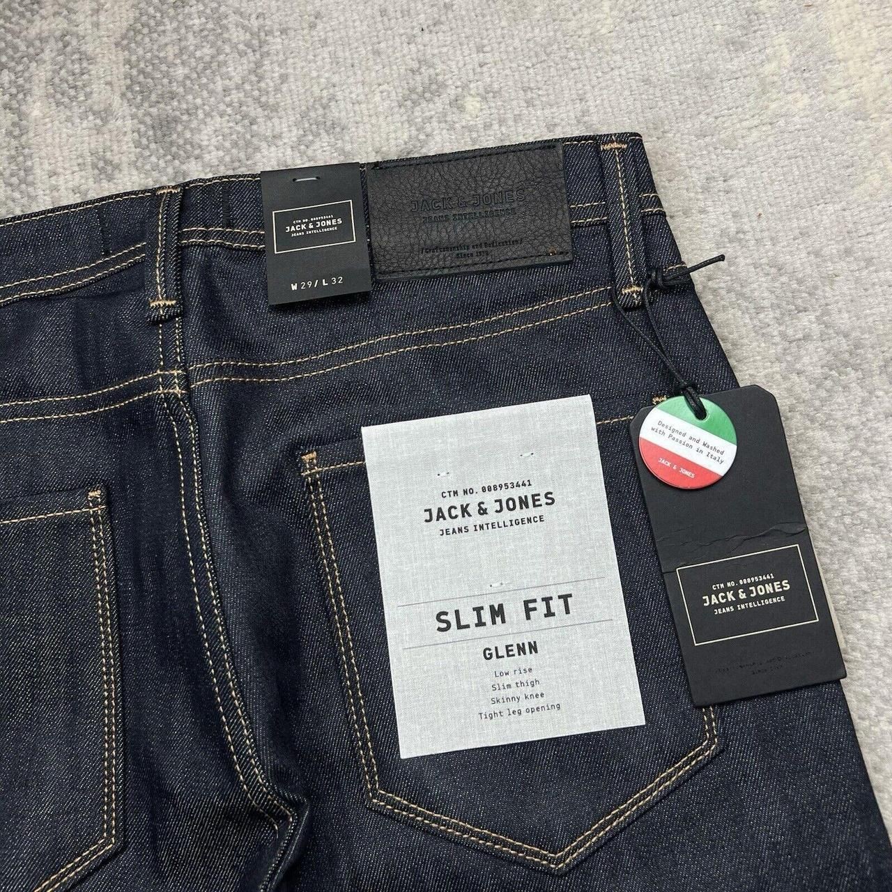 Jack & Jones GLENN Slim Fit Blue Denim Jeans Dark Denim W29 X L32 BNWT