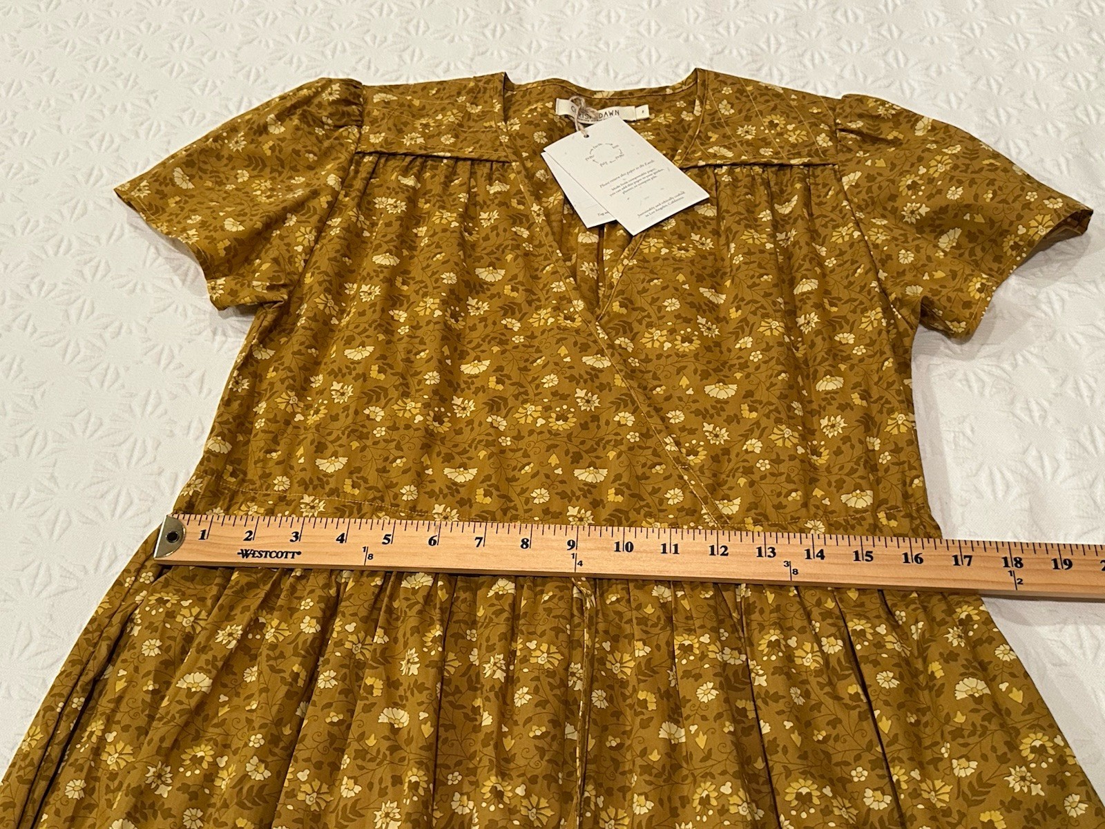 NWT Christy Dawn The Simple Dawn Midi Dress Sz S Pockets Goldenrod Floral $198