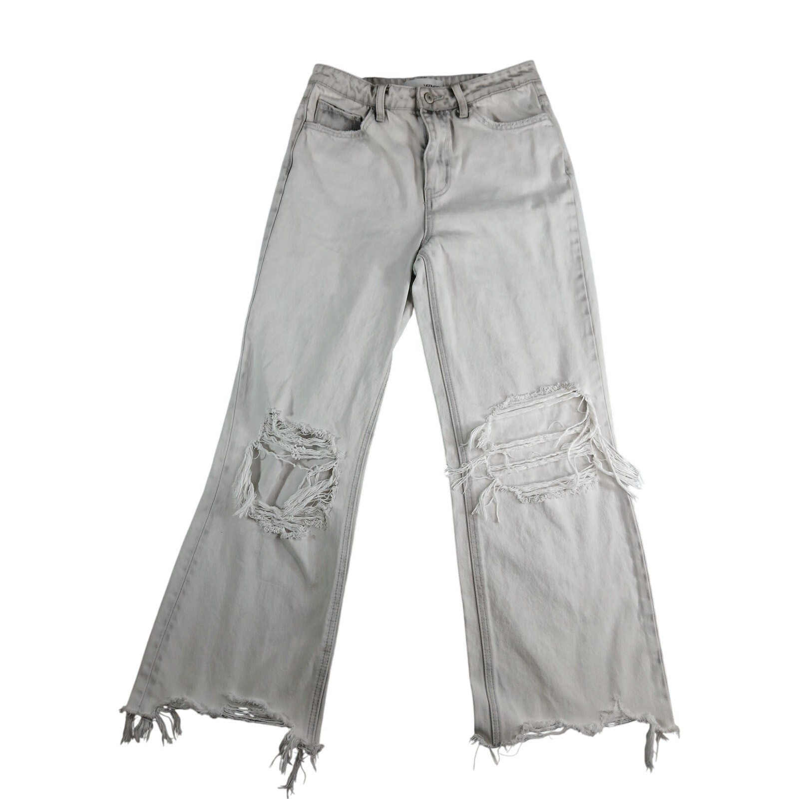Vervet Jeans Womens 26 Gray High Rise Distressed Ripped Raw Hem RN#125813