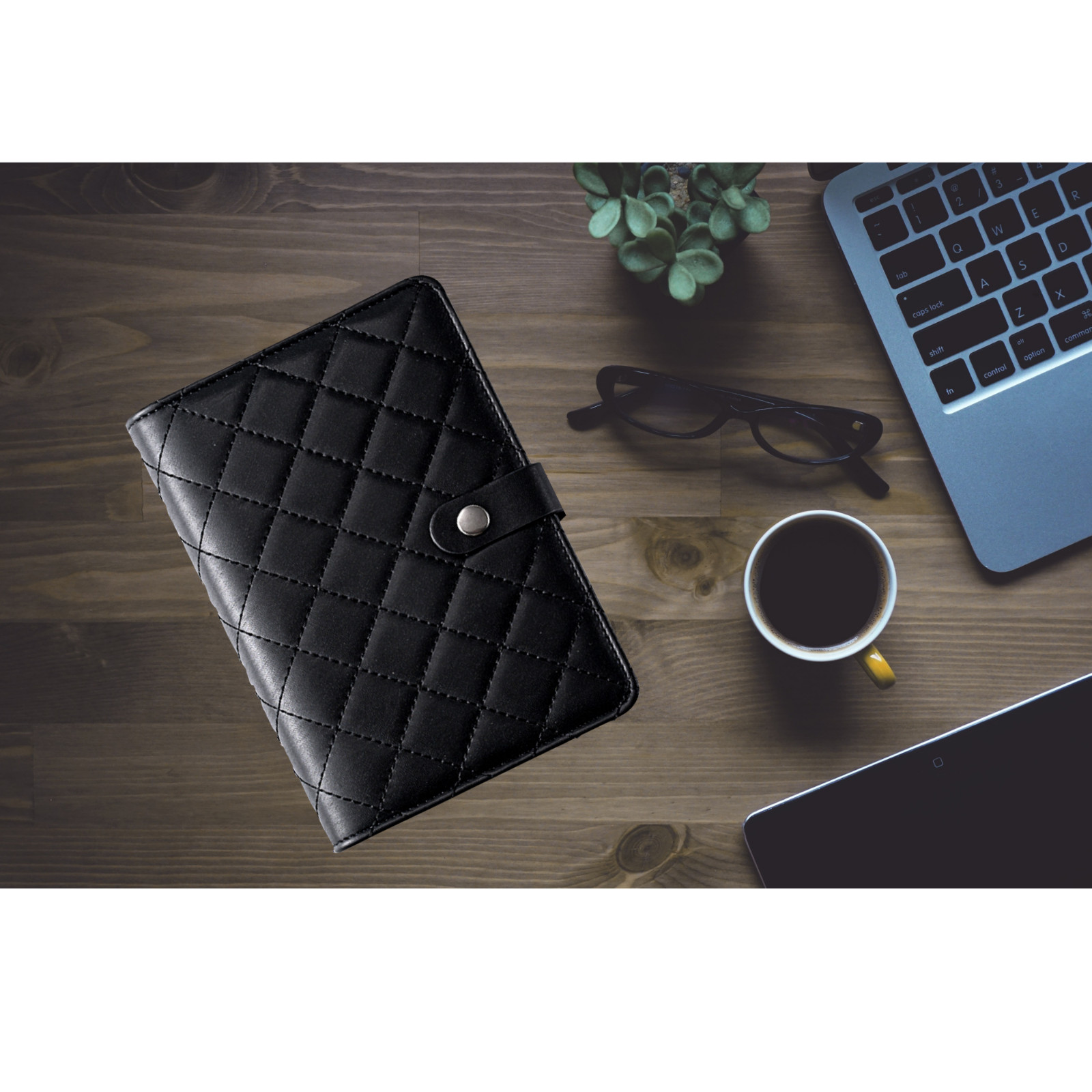 💗 Luxury Black Quilted Checkered A6 A5 Agenda Binder Planner Cash Envelope