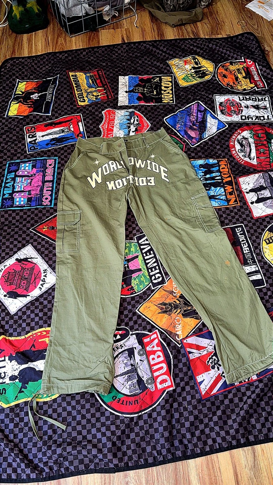 Relaxed Worldwide Edition Printed Cargo Pants Khaki