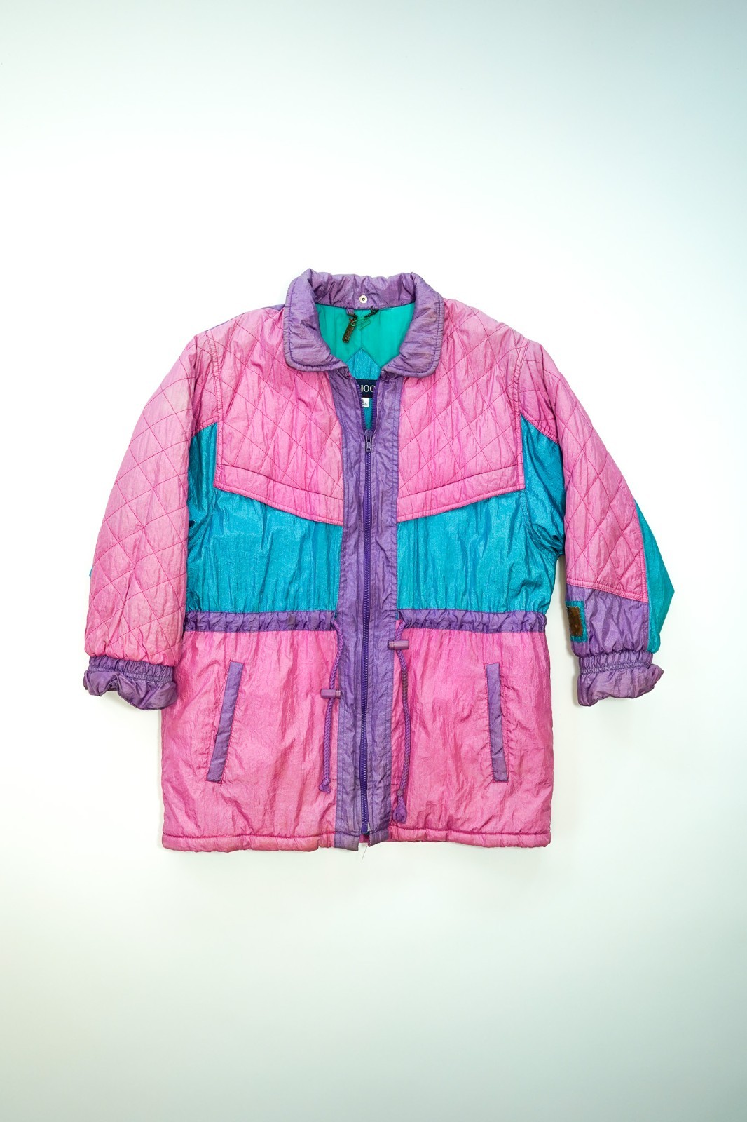 Vintage J.G. Hook Colorblock Puffer Coat Jacket Retro