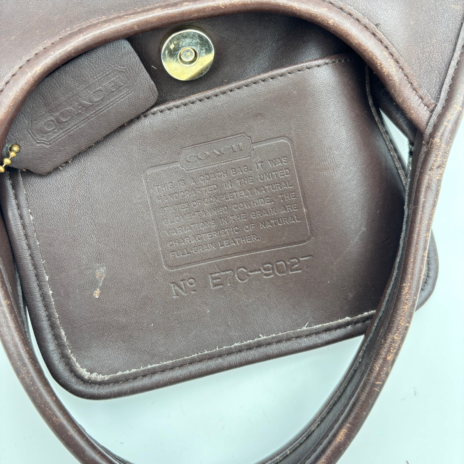 Vintage Coach Mini Ergo Mahogany Handbag Satchel Leather Hobo 9027 Made in USA