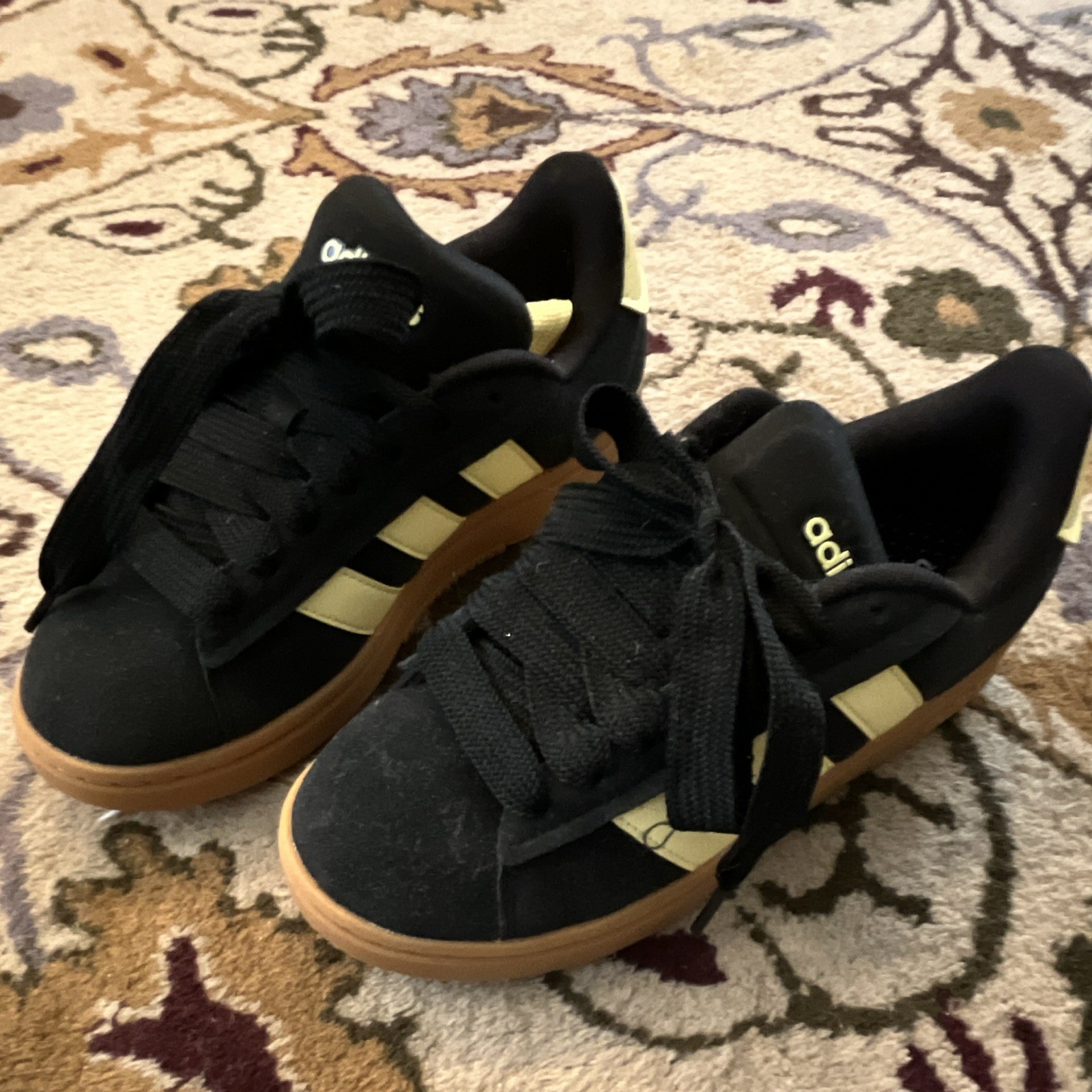 adidas Men’s Low Top Lace-Up Athletic Sneakers Solid Black Beige Brown