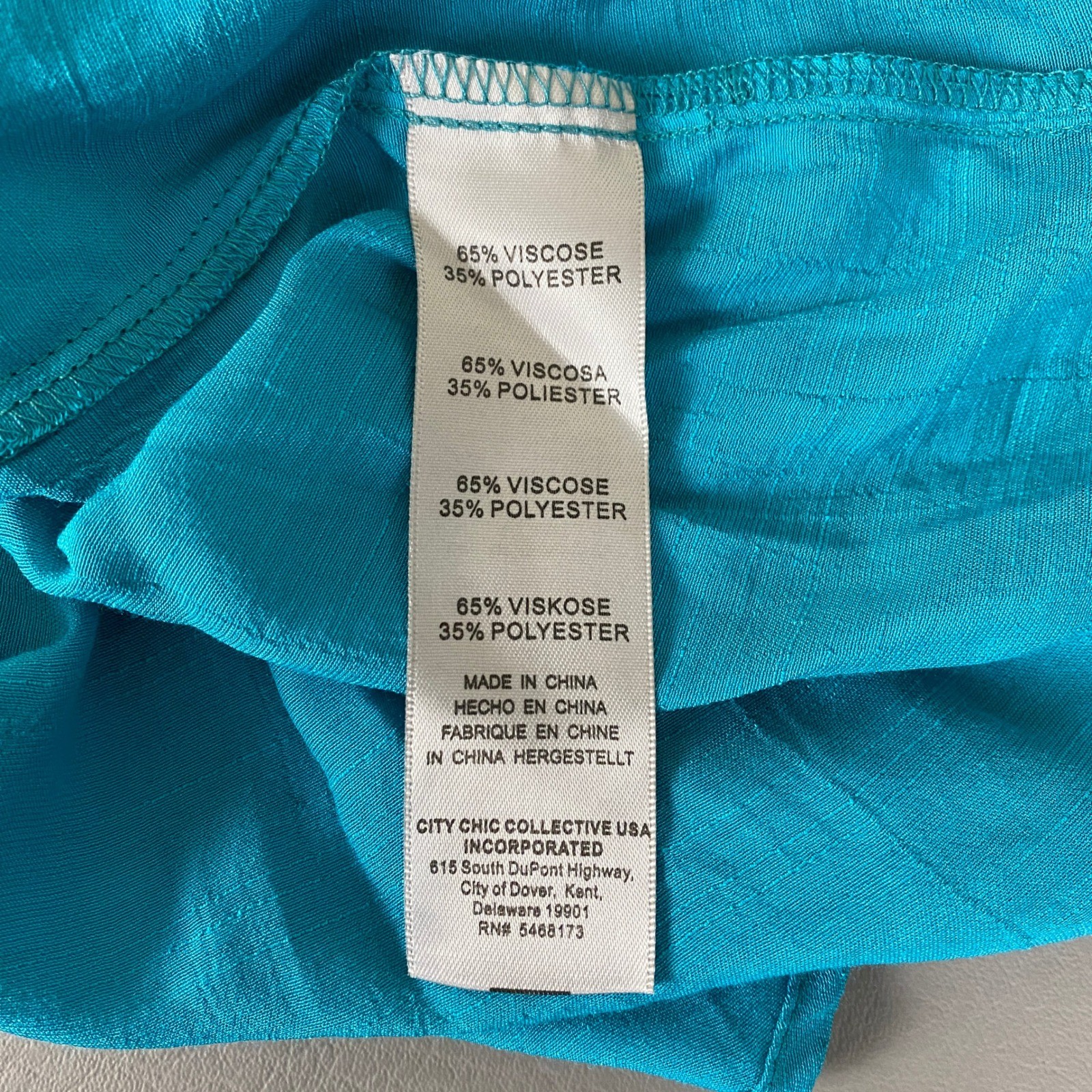 Avenue Blouse Top Women’s Plus Size 22/24 Turquoise Button Down 3/4 Sleeve NWT