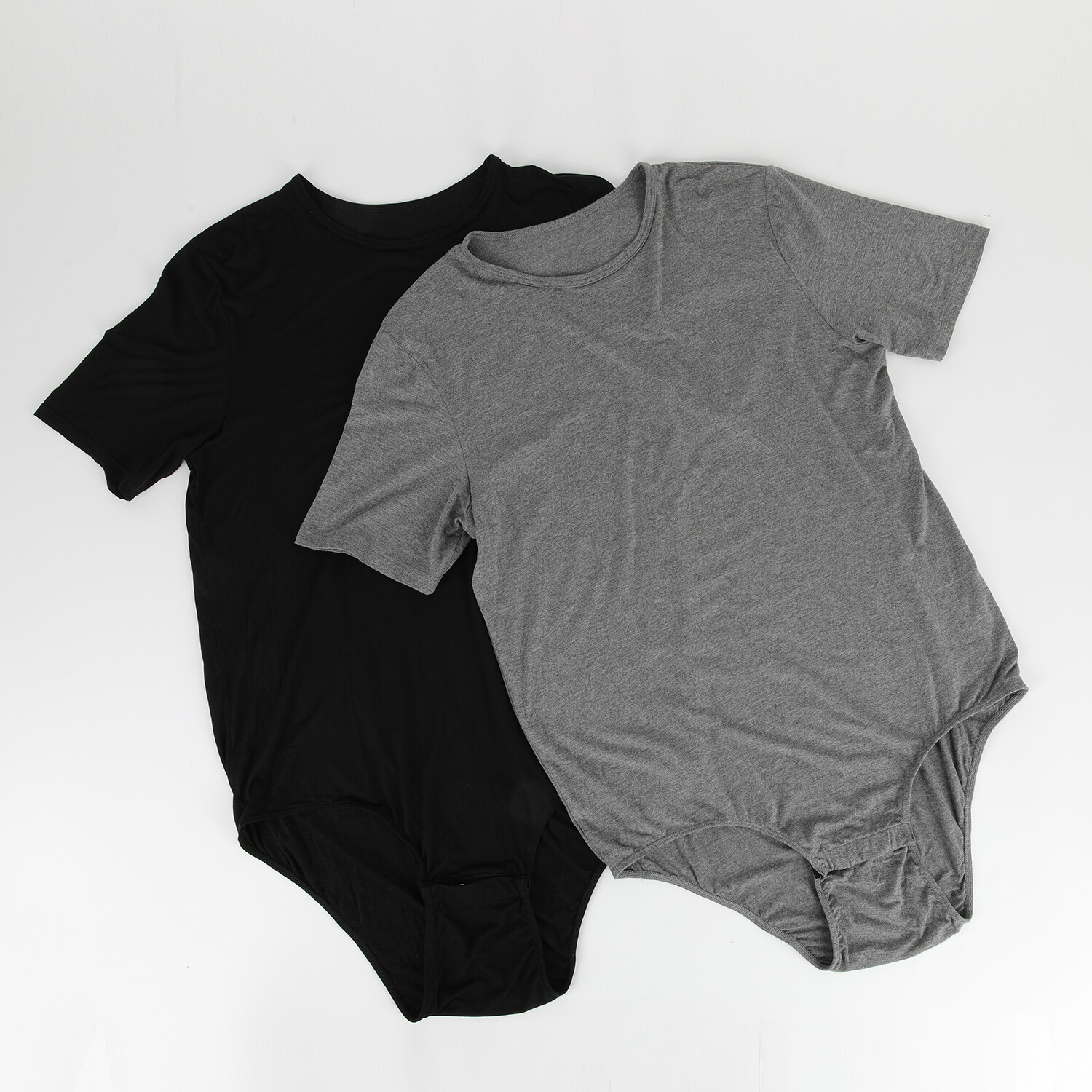 Men’s Short Sleeve Press Button Crotch Pajamas Shirt Bodysuit Diaper Undershirt